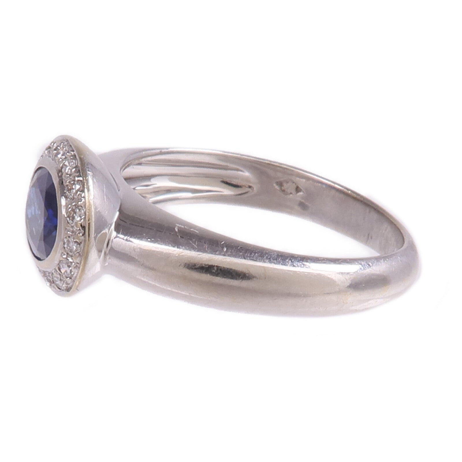 JEWELRY 18K白金Sapphire Diamond Ring藍寶石/鑽石戒指US#6