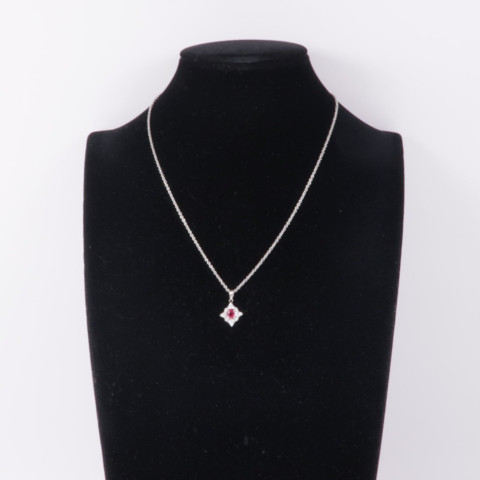 JEWELRY Ruby Diamond Necklace PT900 PT850 Platinum