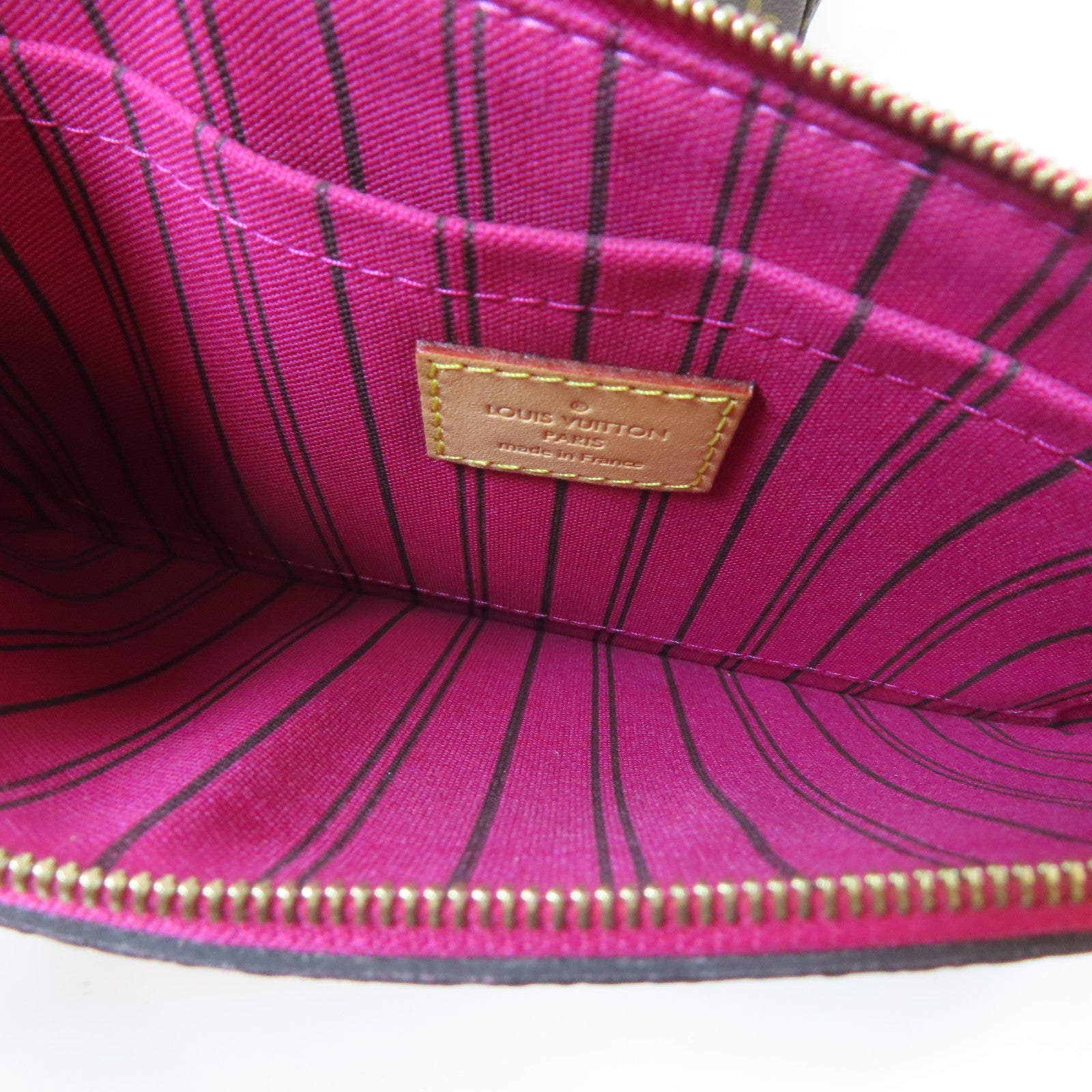 LOUIS VUITTON Monogram Neverfull GM金扣手挽袋啡色