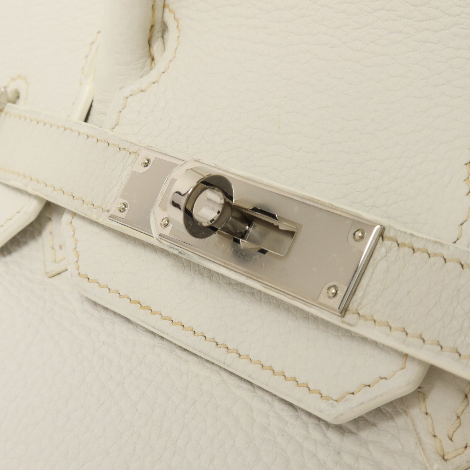 HERMES Togo皮革Birkin 30手挽袋Blanc