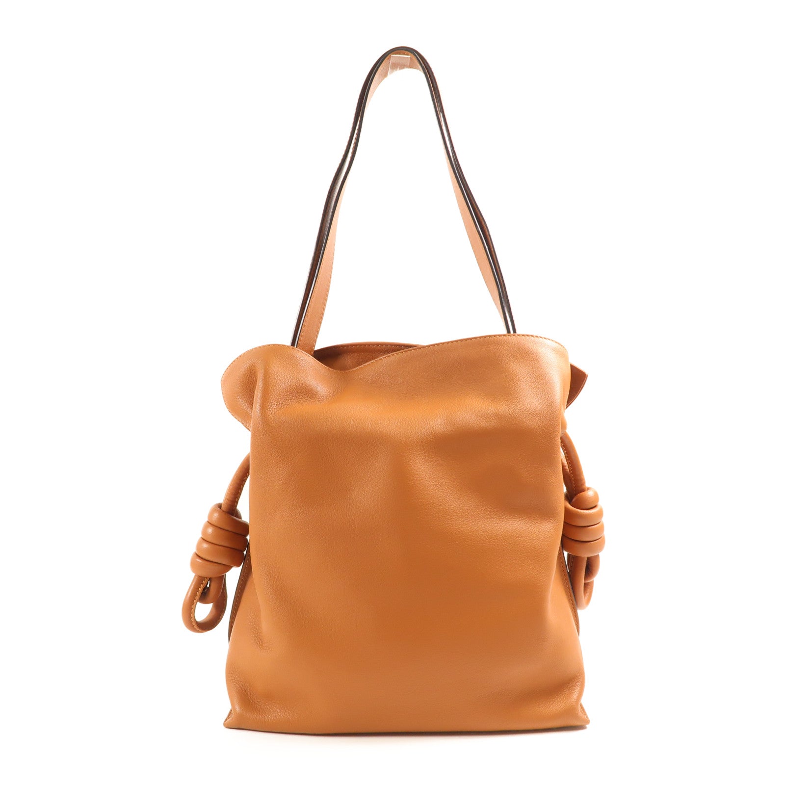 LOEWE 皮革Flamenco Clutch銀扣肩背袋