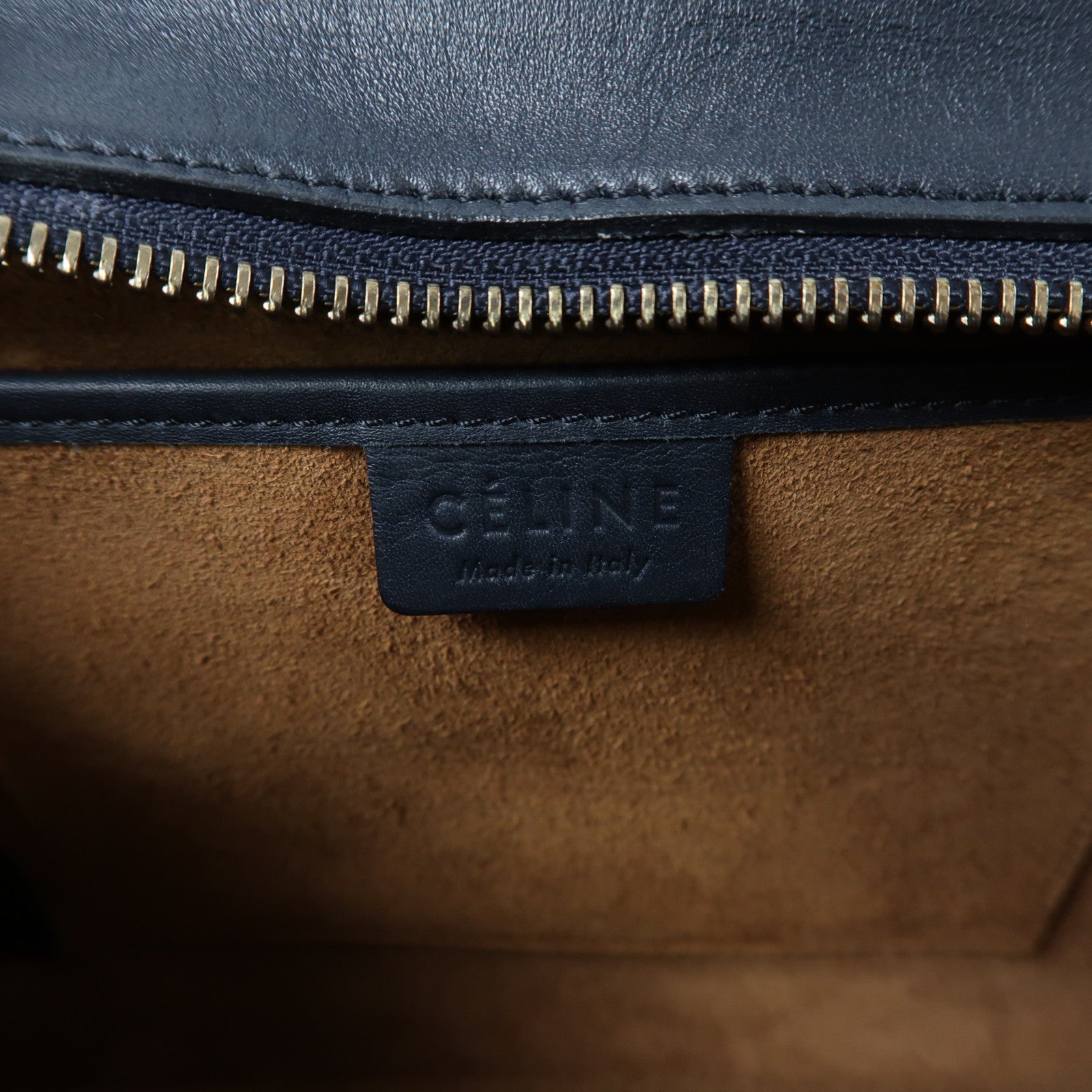 CELINE 牛皮皮革Luggage金扣手挽肩背兩用袋橙色/深藍色/啡色