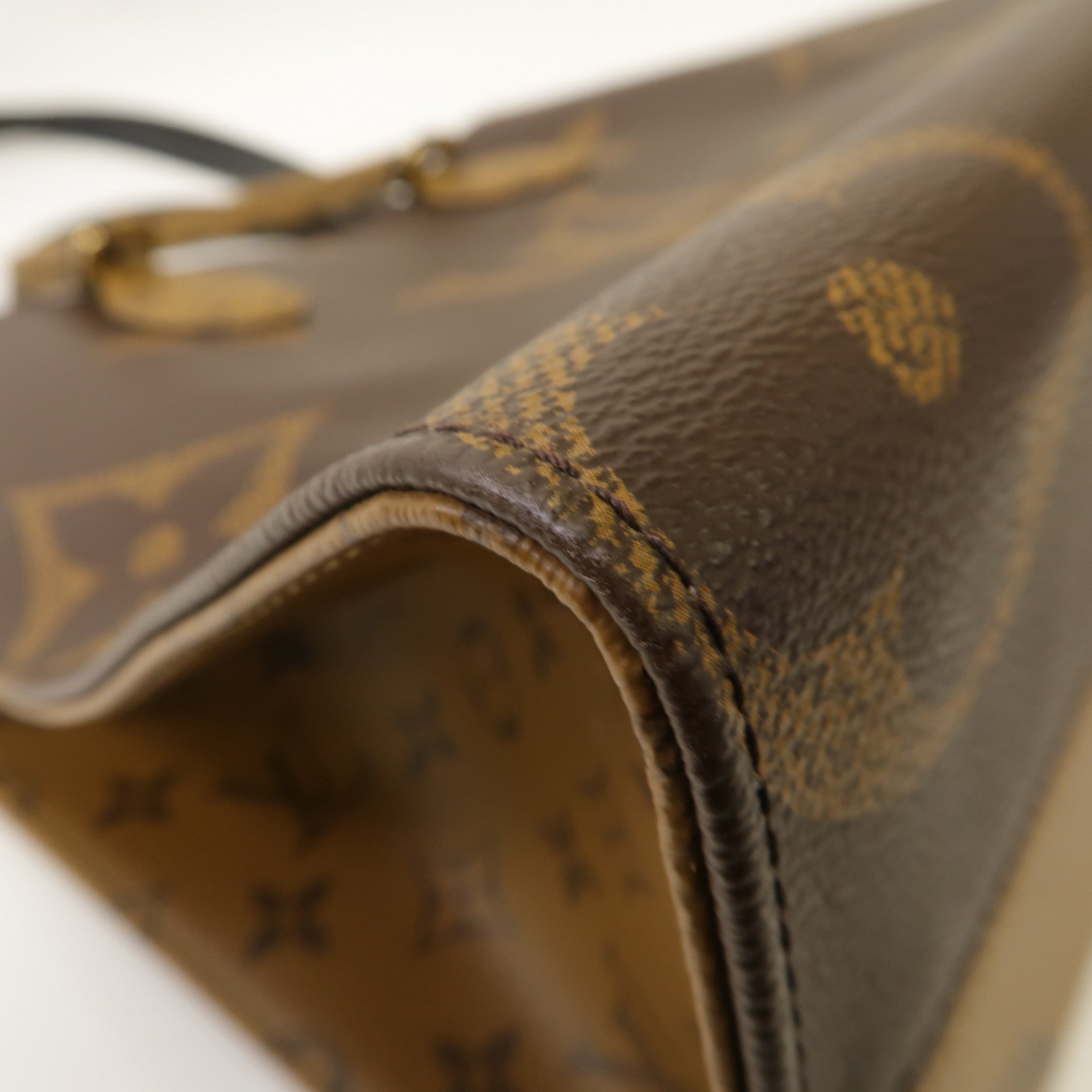 LOUIS VUITTON Monogram Giant On The Go MM金扣手挽肩背兩用袋啡色