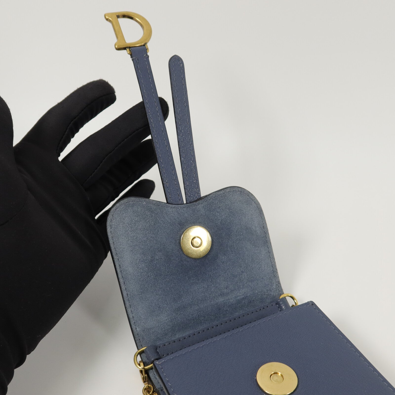 Dior 牛皮皮革Saddle Phone Bag鏈帶肩背袋