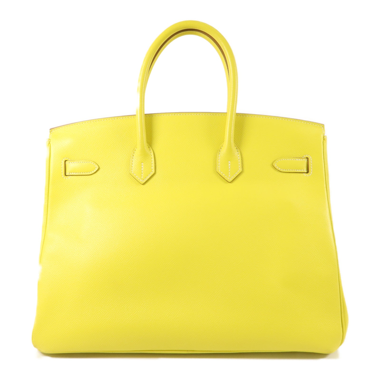 HERMES Epsom皮革Birkin 35手挽袋Lime/Gris Perle
