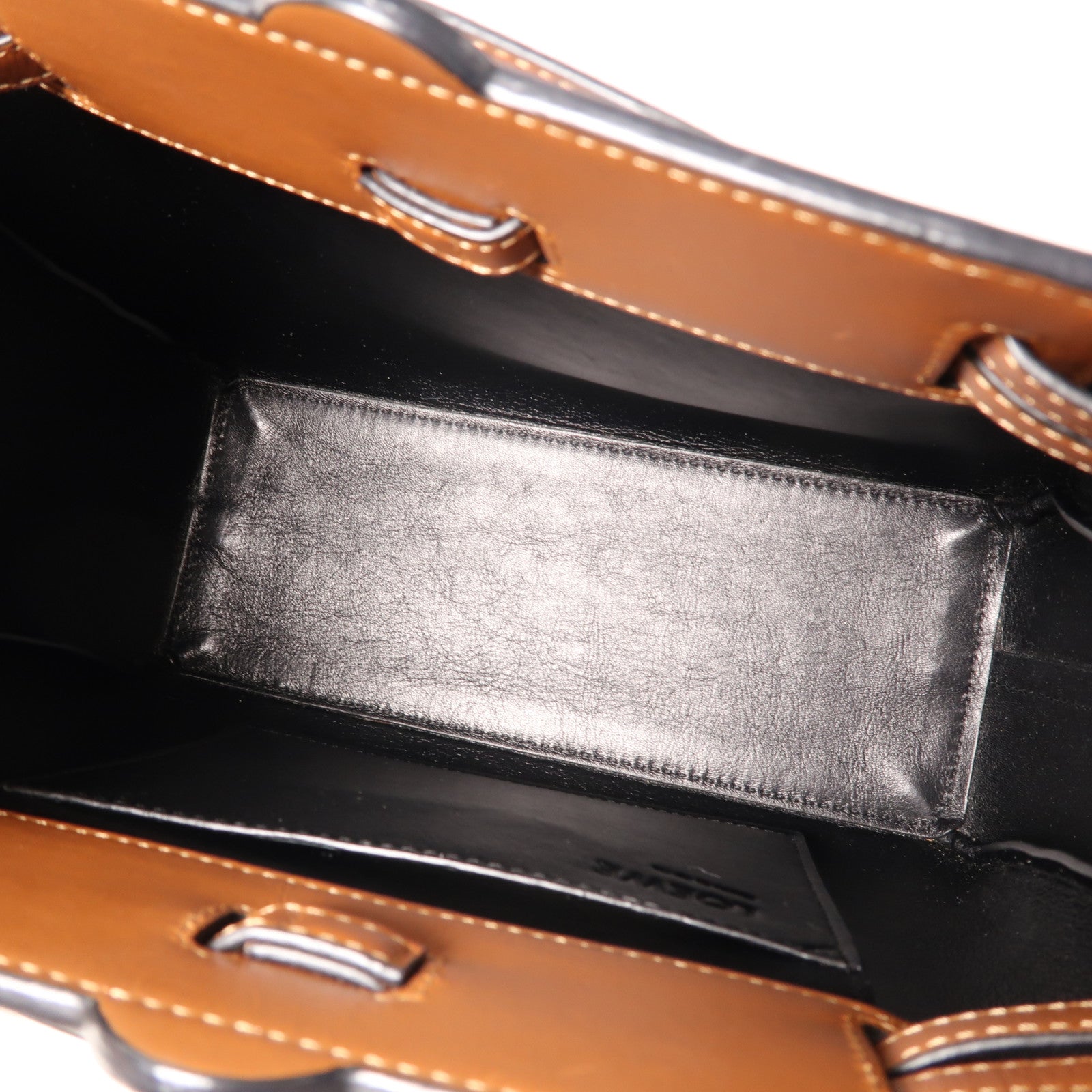 LOEWE 【激減優惠】牛皮皮革Mini Lazo金扣手挽肩背兩用袋啡色