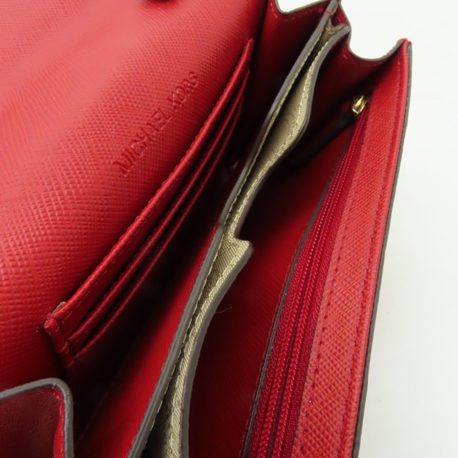 Michael Kors 【激減優惠】牛皮皮革Shoulder Bag金扣鏈帶肩背袋紅色