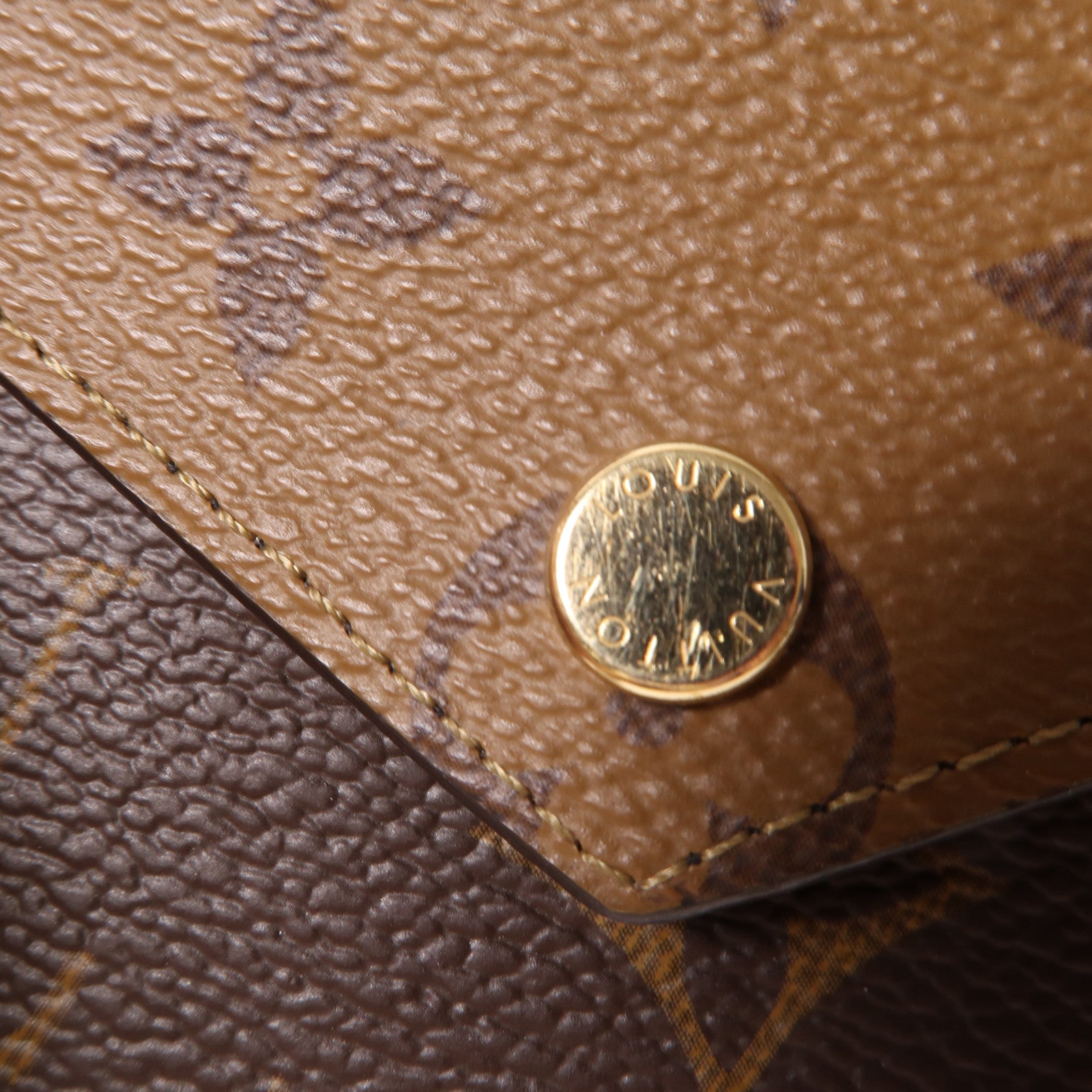 LOUIS VUITTON Monogram Reverse Victorine Wallet金扣錢包棕色