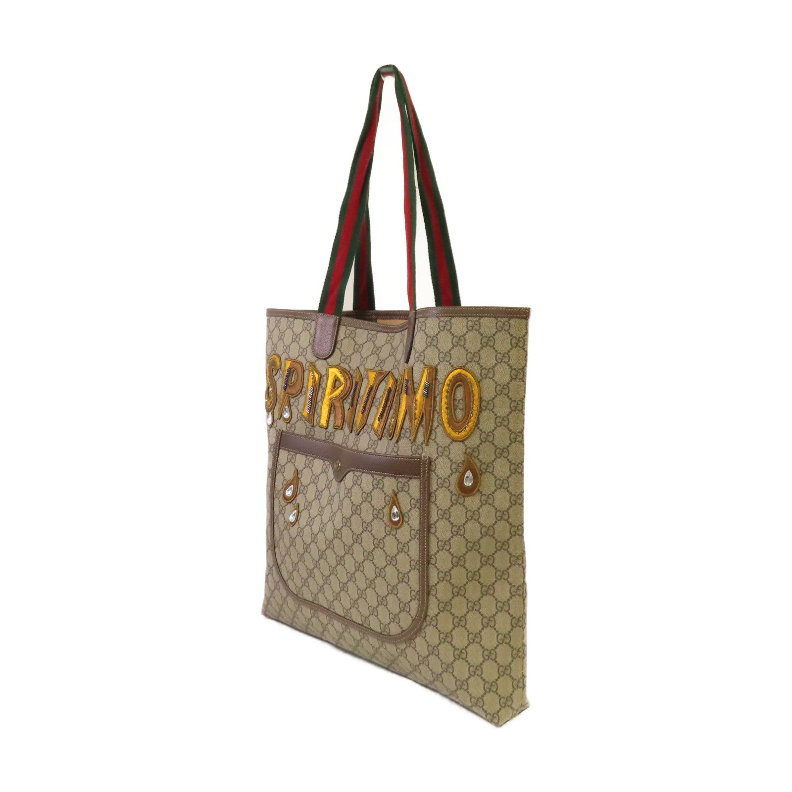 GUCCI 【激減優惠】塗層帆布Spiritismo Tote Bag肩背袋啡色