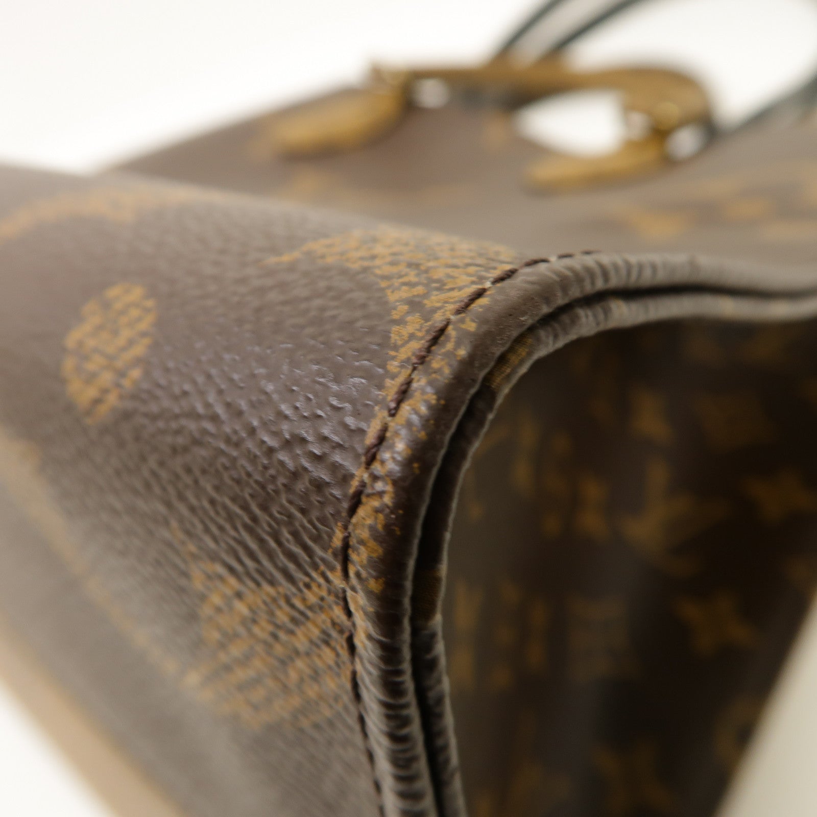 LOUIS VUITTON Monogram Giant On The Go MM金扣手挽肩背兩用袋啡色