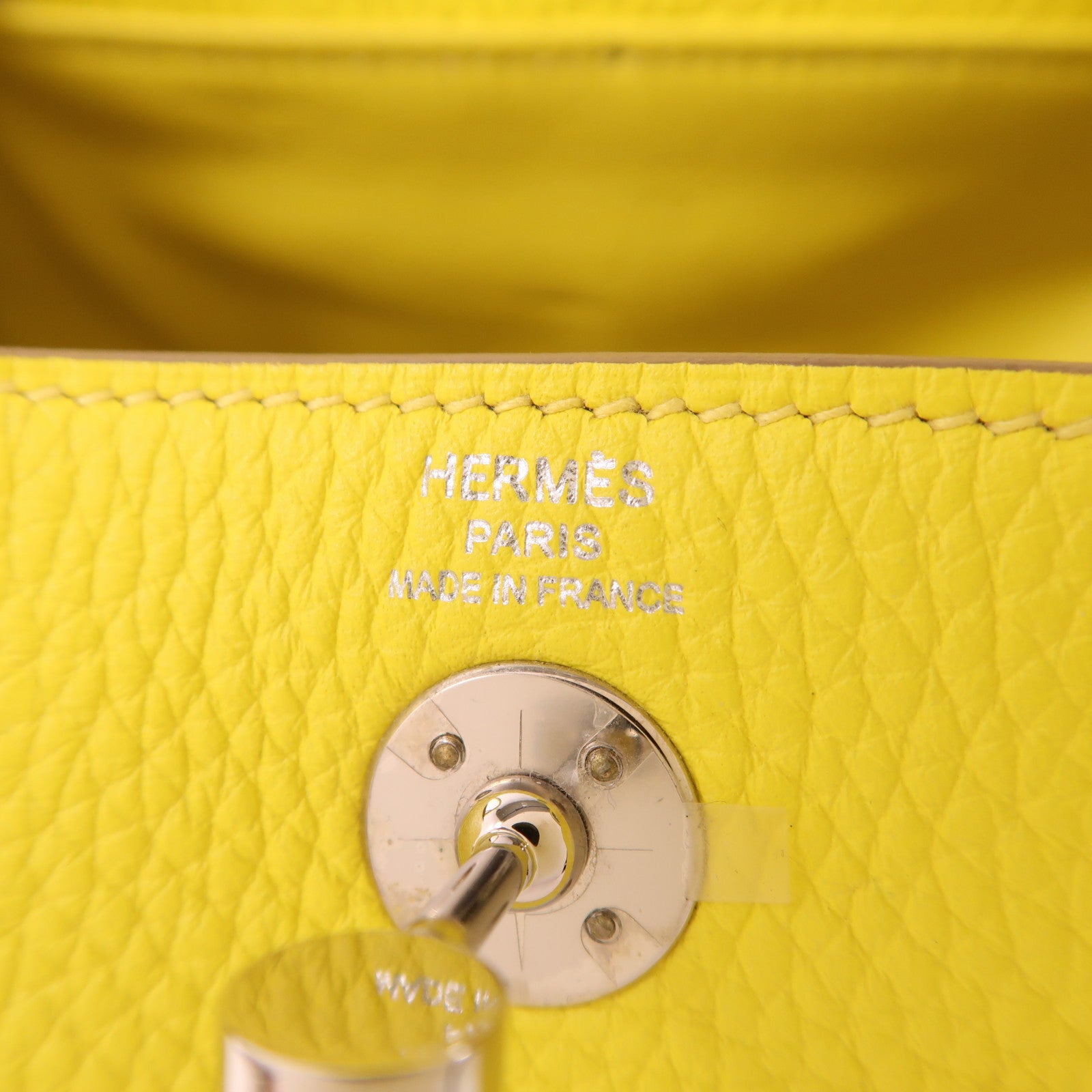 HERMES Clemence皮革Mini Lindy銀扣手挽肩背兩用袋