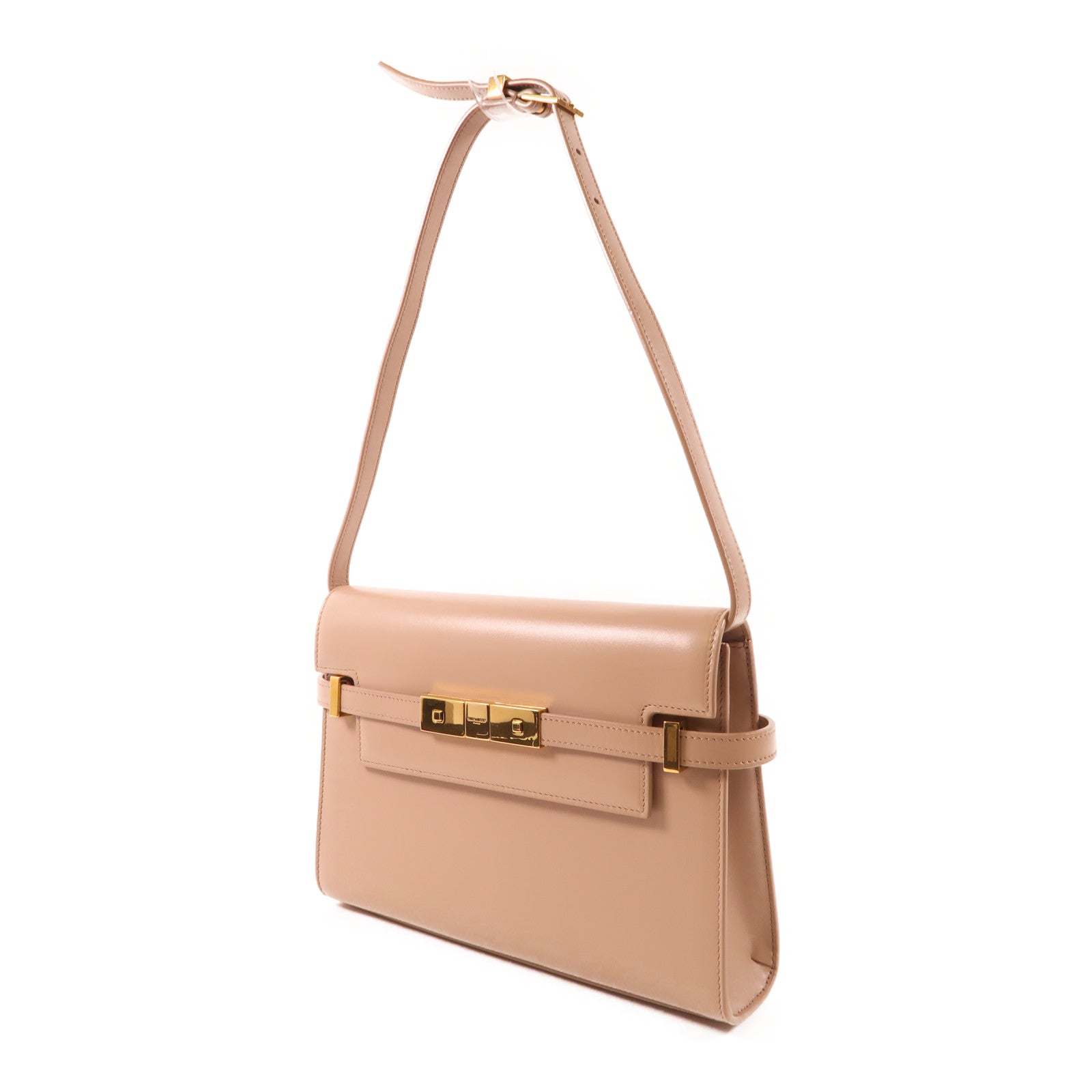 SAINT LAURENT 牛皮皮革Manhattan Bag Small金扣肩背袋