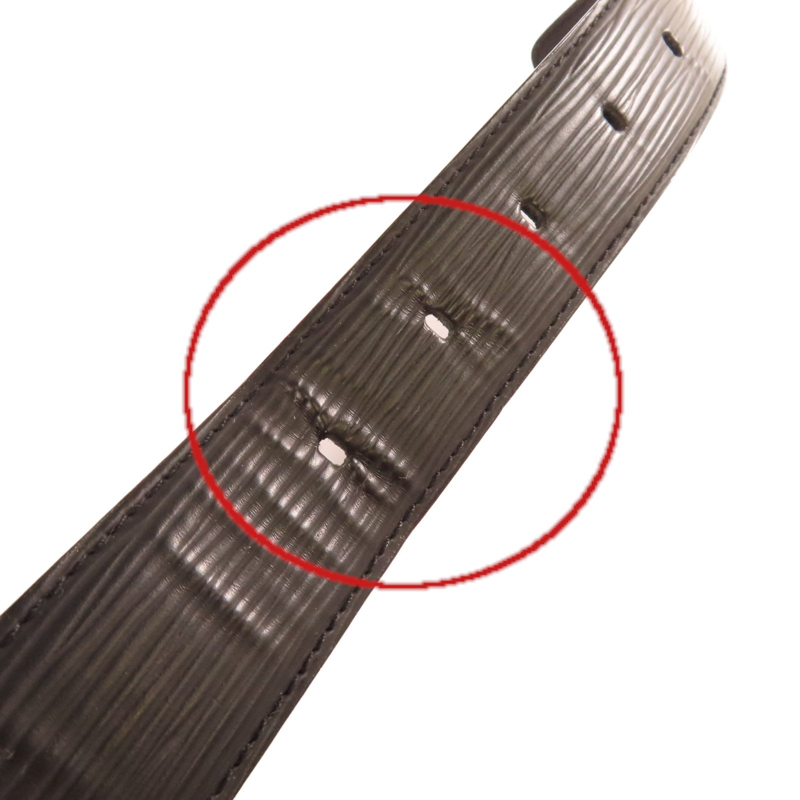 LOUIS VUITTON Epi Belt金扣皮帶黑色