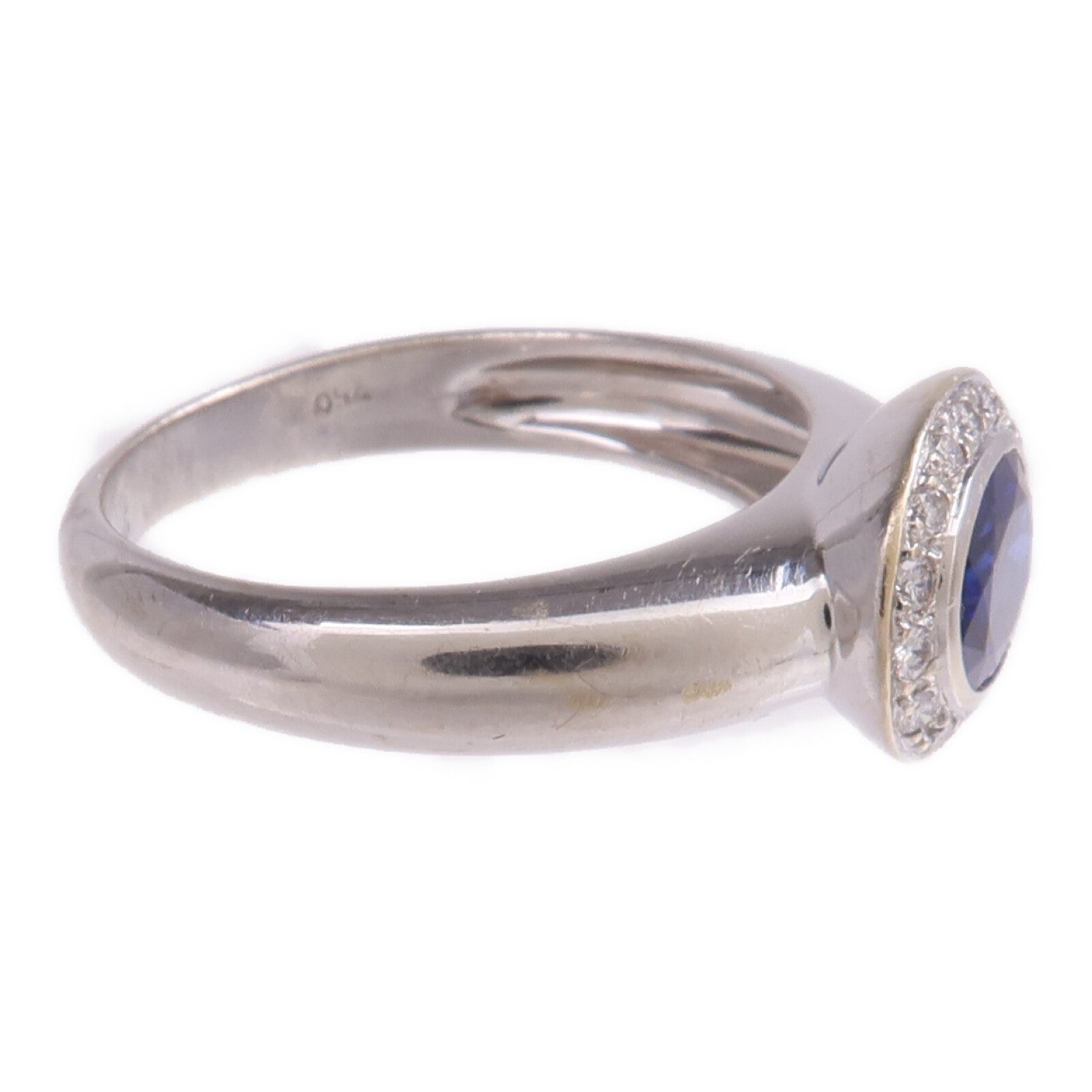 JEWELRY 18K白金Sapphire Diamond Ring藍寶石/鑽石戒指US#6