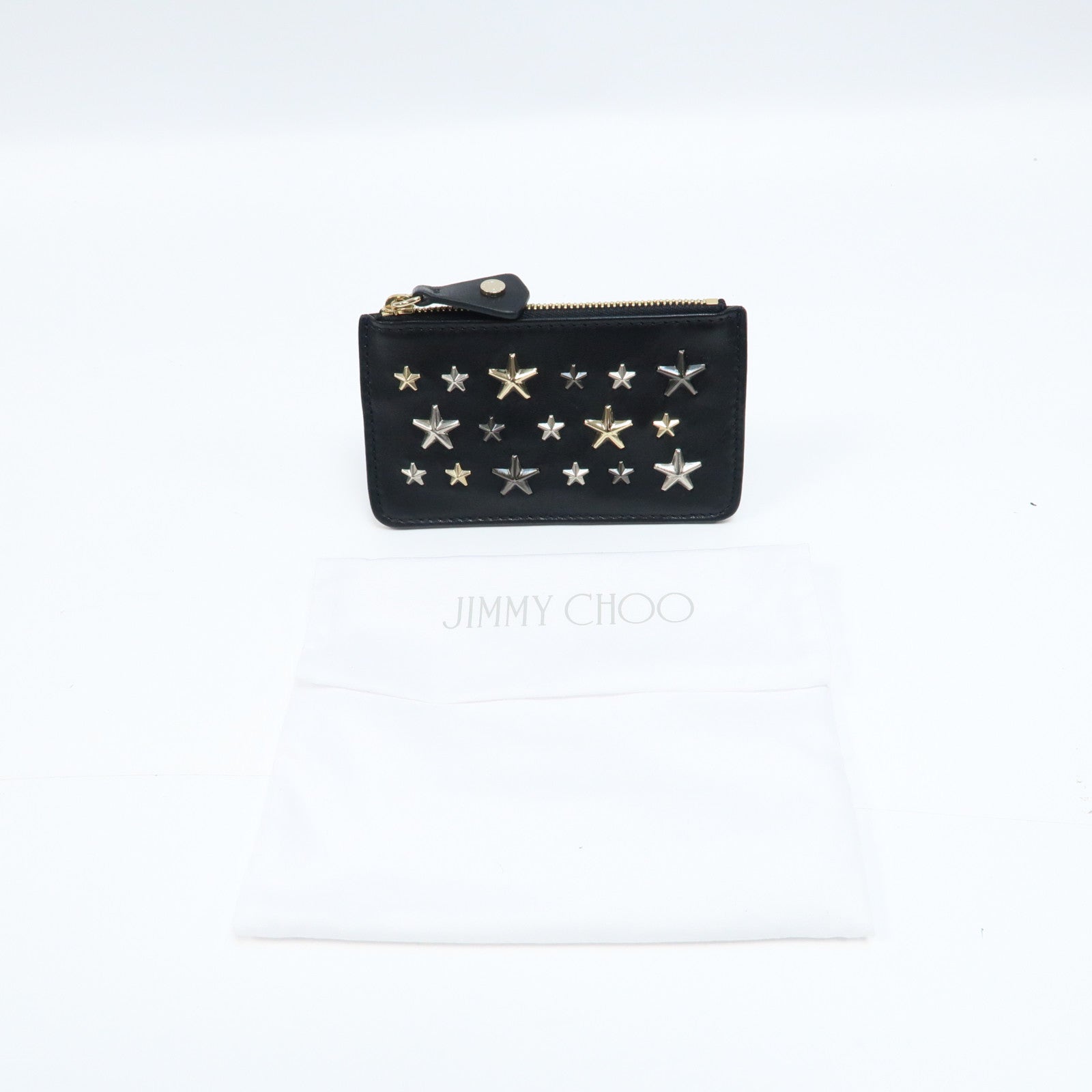 JIMMY CHOO 羊皮皮革Coin Key Case鎖匙/零錢包黑色