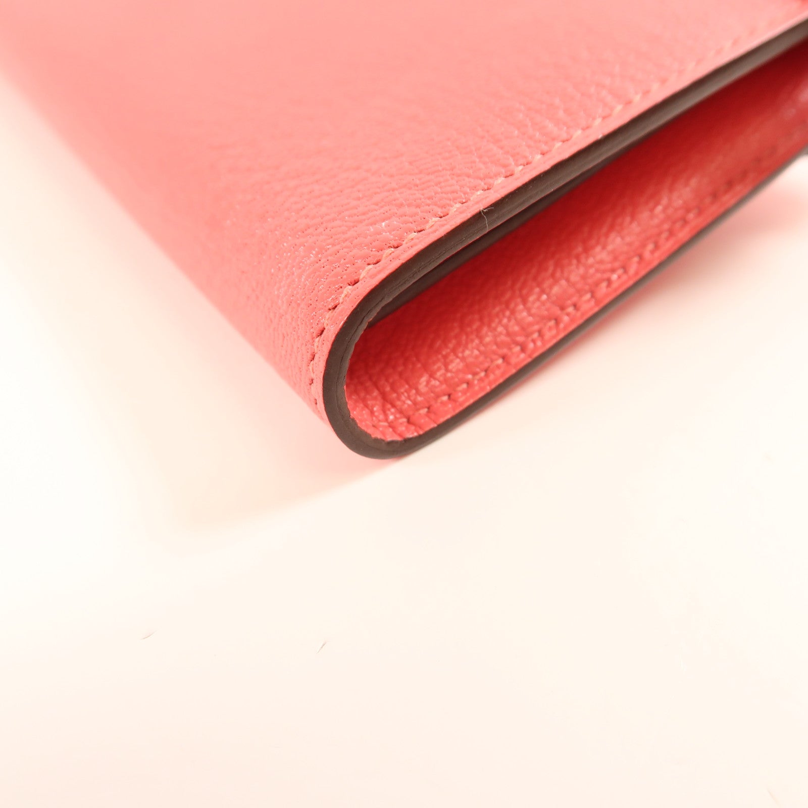 HERMES Chevre Mysore皮革Kelly Wallet銀扣長錢包Rose Azalee
