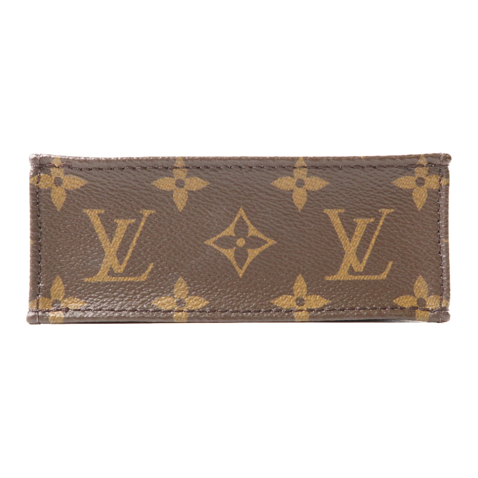 LOUIS VUITTON Monogram Petit Sac Plat金扣手挽肩背兩用袋棕色