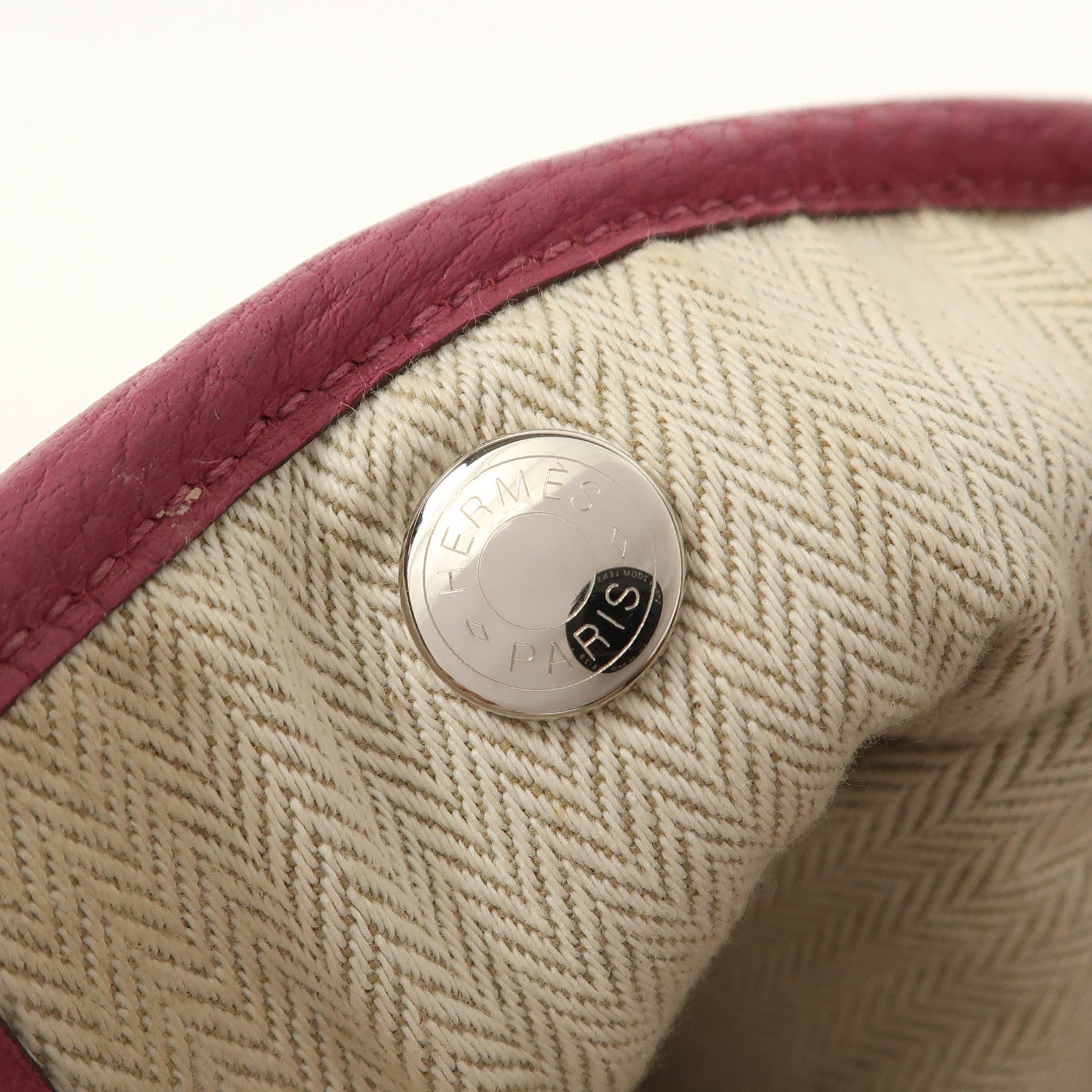 HERMES Fjord皮革Garden Party PM銀扣手挽袋Tosca