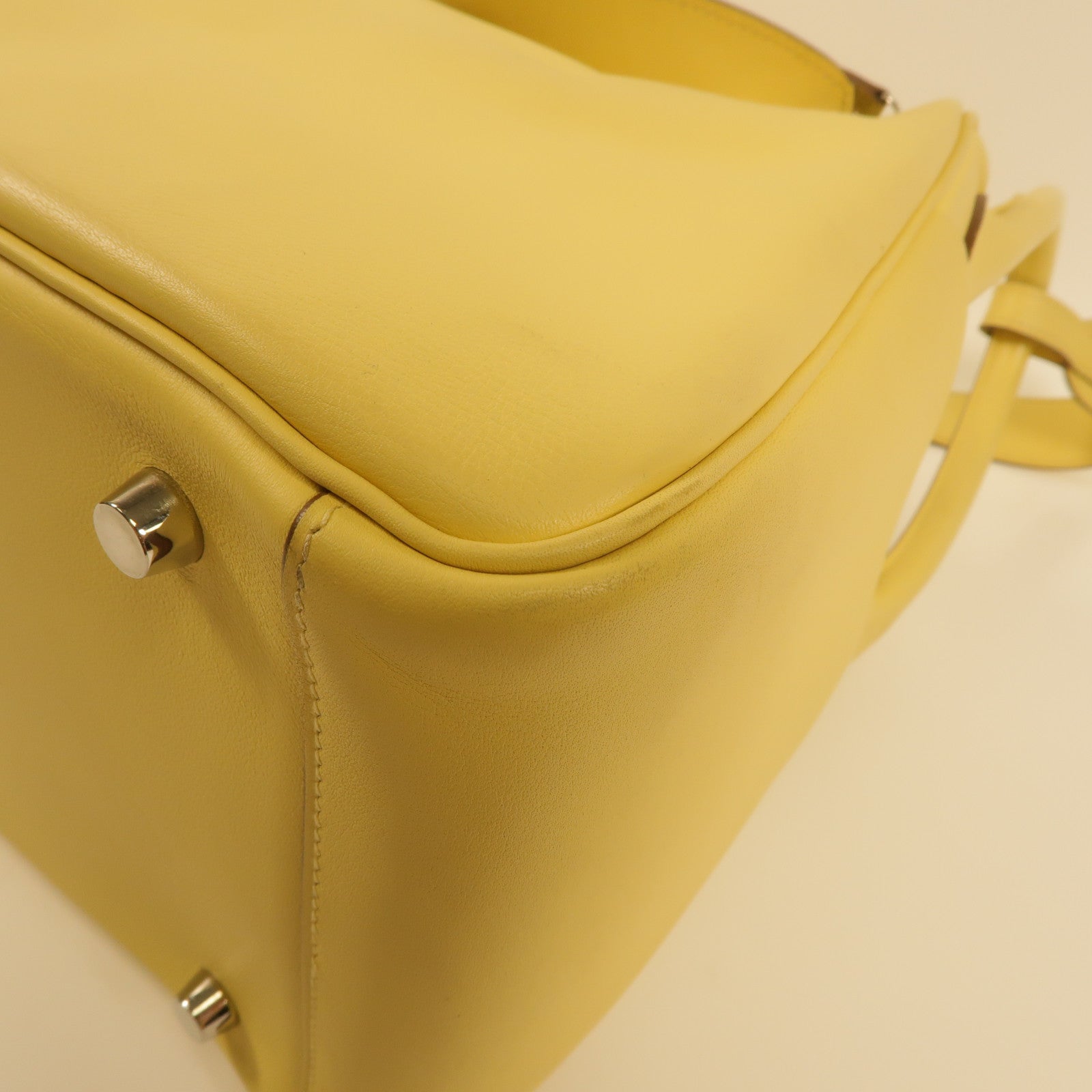 HERMES PHW Lindy 30 2 way Shoulder Bag Swift Leather Jaune Poussin
