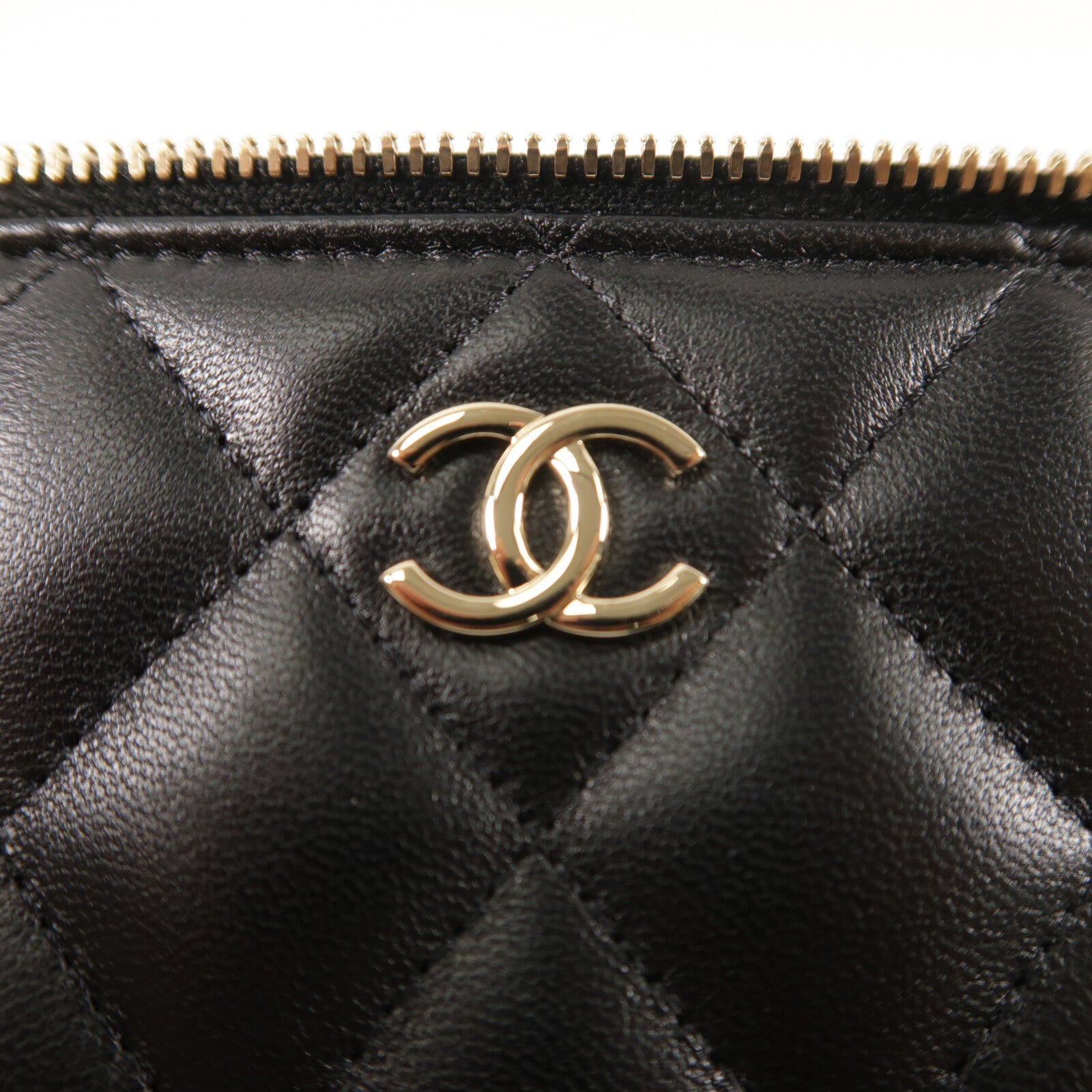 CHANEL 羊皮皮革Top Handle Vanity Case金扣鏈帶手挽肩背兩用袋