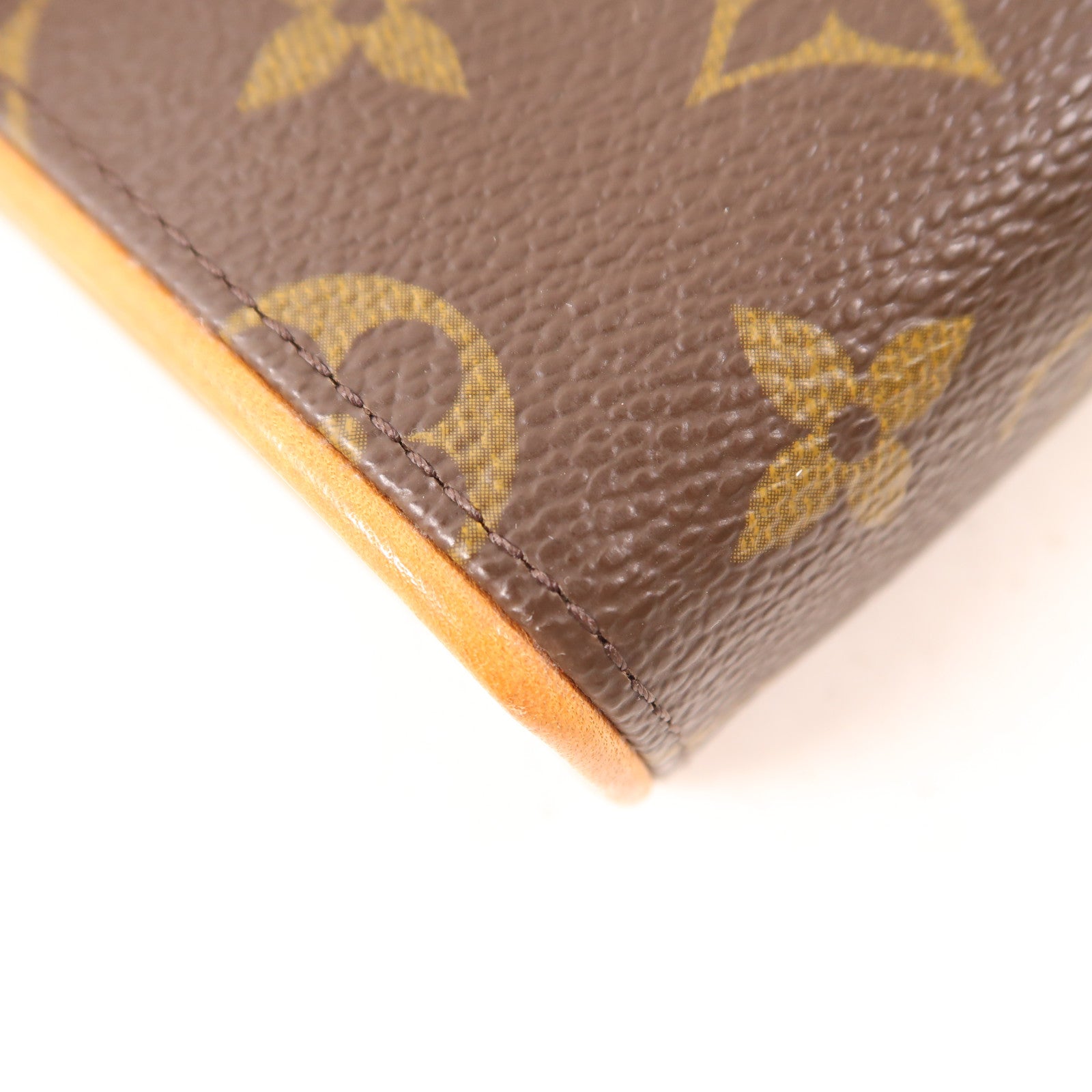 LOUIS VUITTON Monogram Pochette Florentine金扣腰包棕色