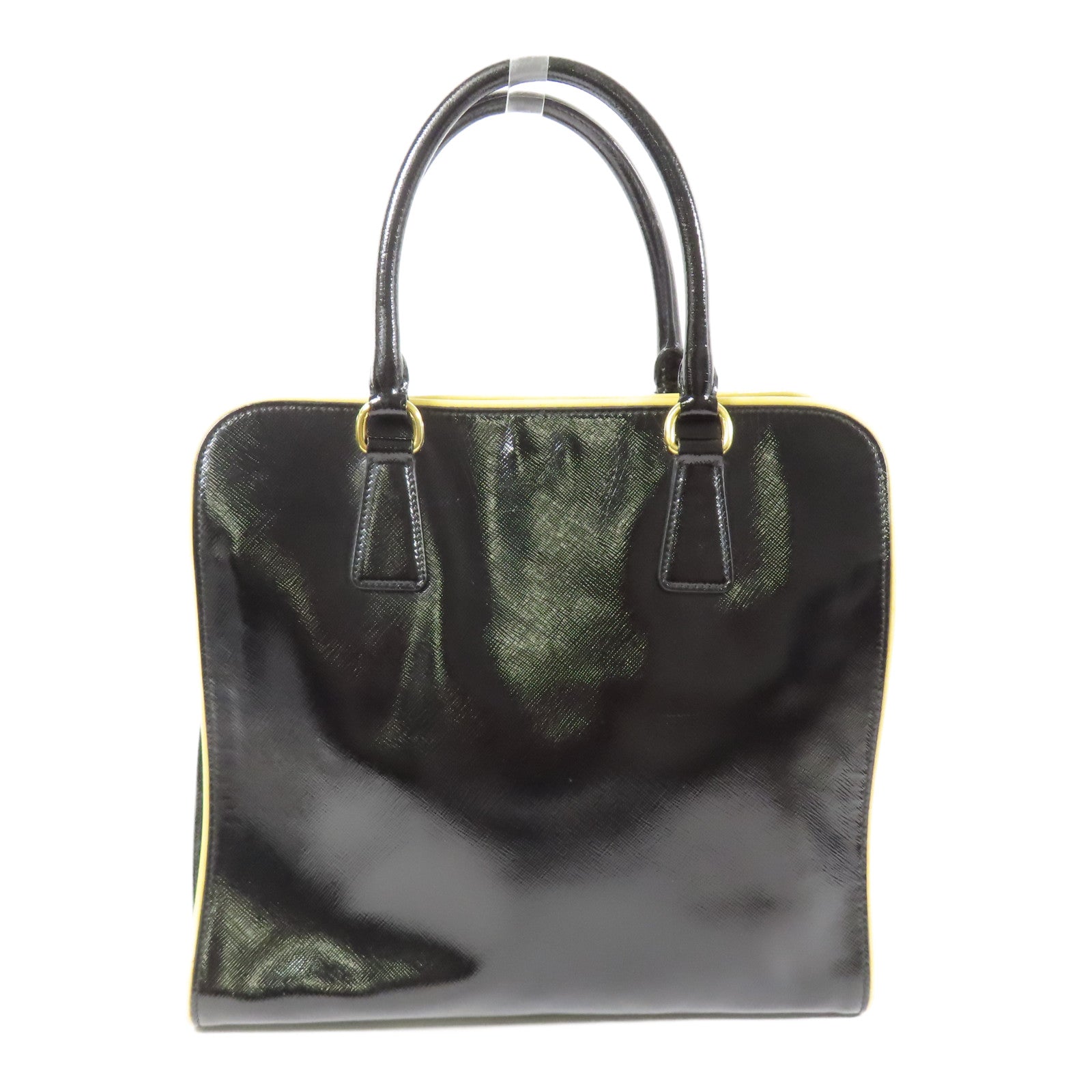 PRADA 漆皮皮革2Way Shoulder金扣手挽肩背兩用袋