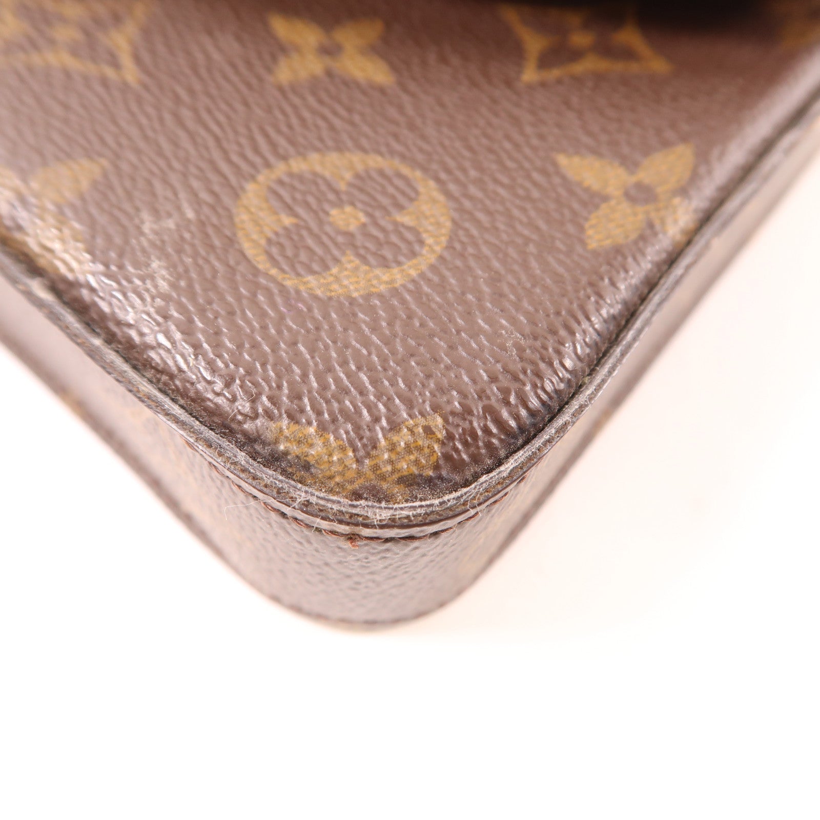LOUIS VUITTON Monogram Pochette Felicie金扣鏈帶肩背袋棕色