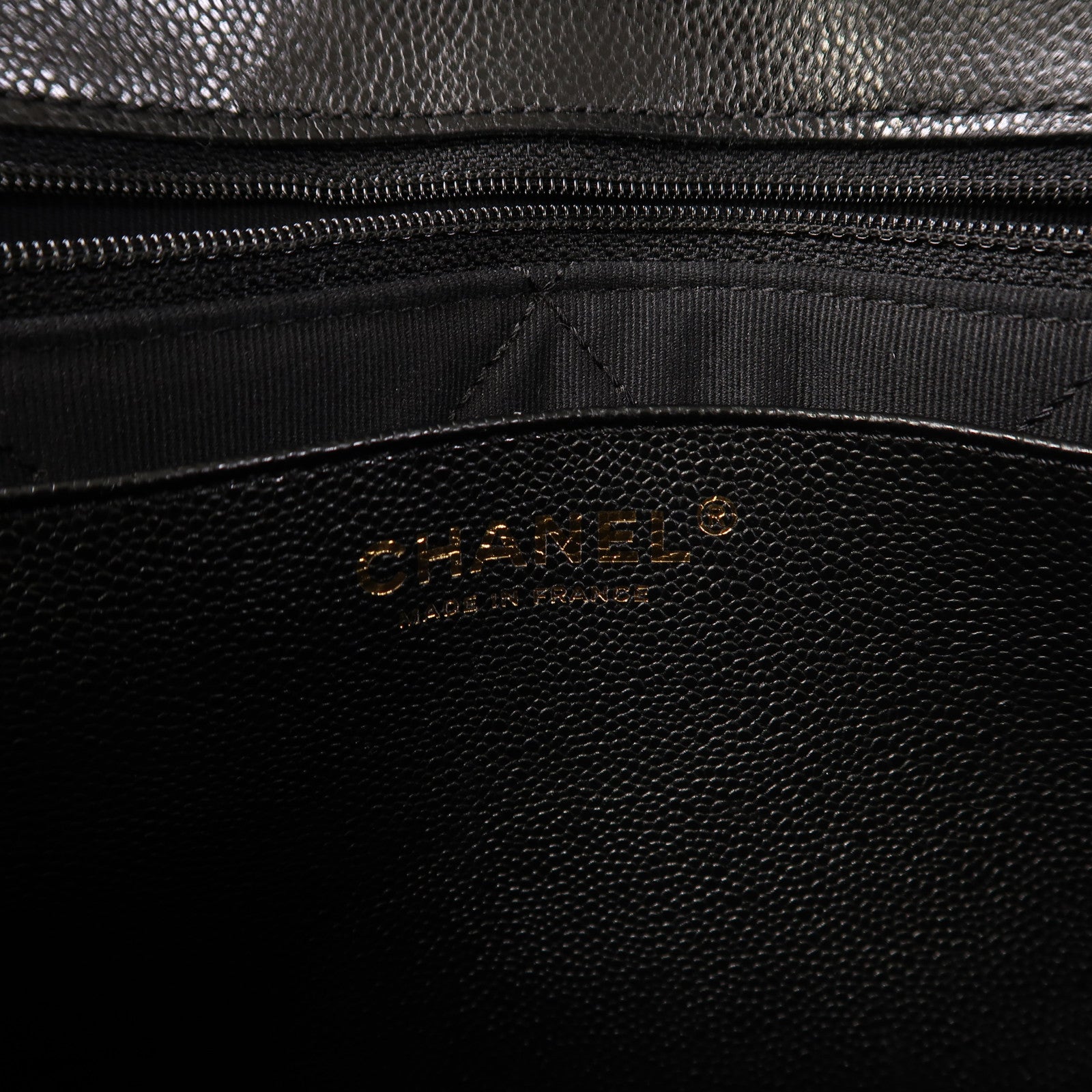 CHANEL 菱格牛皮皮革Shoulder Bag金扣鏈帶肩背袋黑色