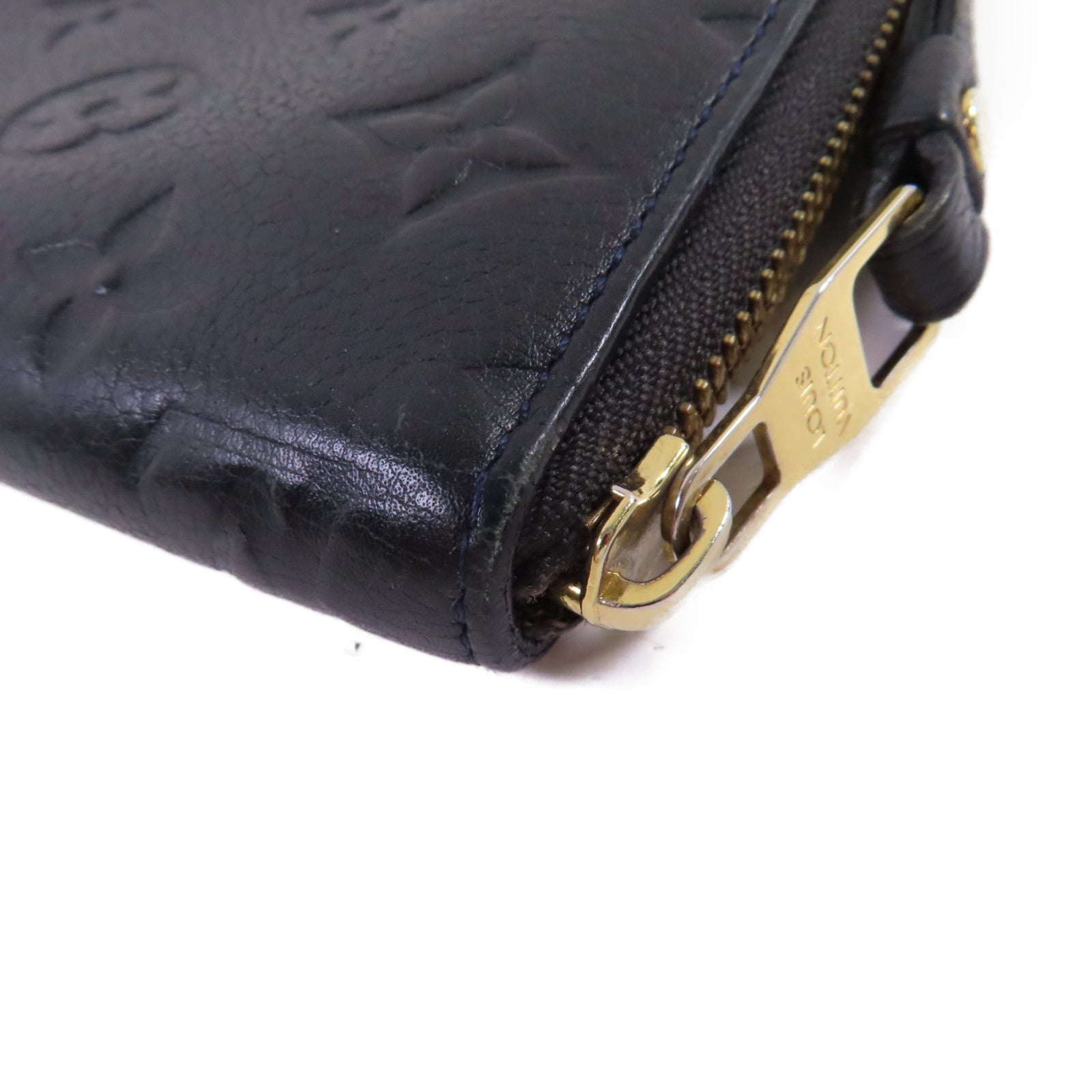 LOUIS VUITTON Monogram Empreinte Zipper Long Wallet金扣拉鏈長錢包黑色