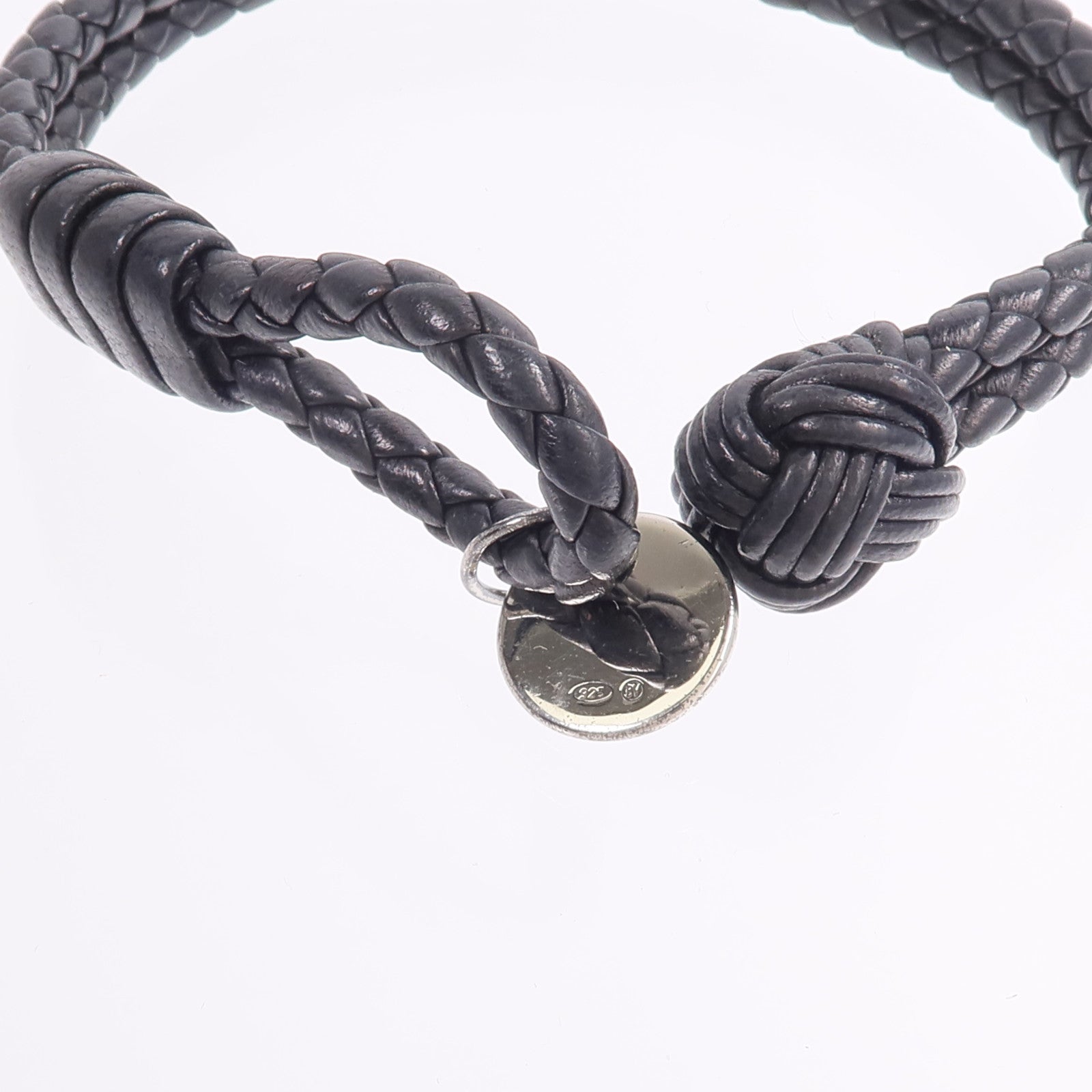BOTTEGA VENETA 織紋皮革/925純銀Knot Bracelet手帶