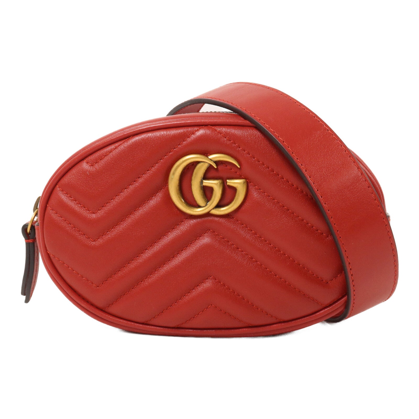 GUCCI 牛皮皮革GG Marmont Belt Bag腰包