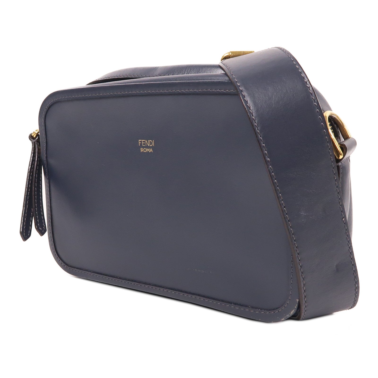 FENDI GHW Shoulder Bag 8BT287 Calfskin Leather Blue