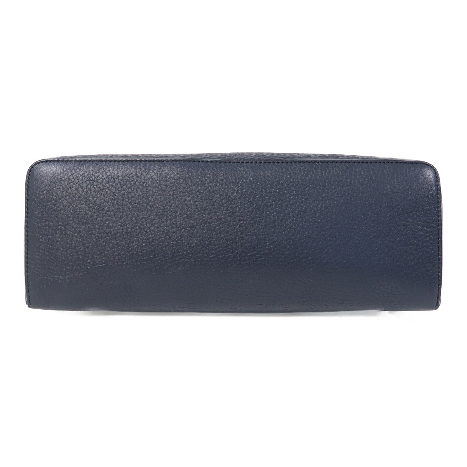Loro Piana 牛皮皮革Extra Pocket L27銀扣手挽肩背兩用袋藍色