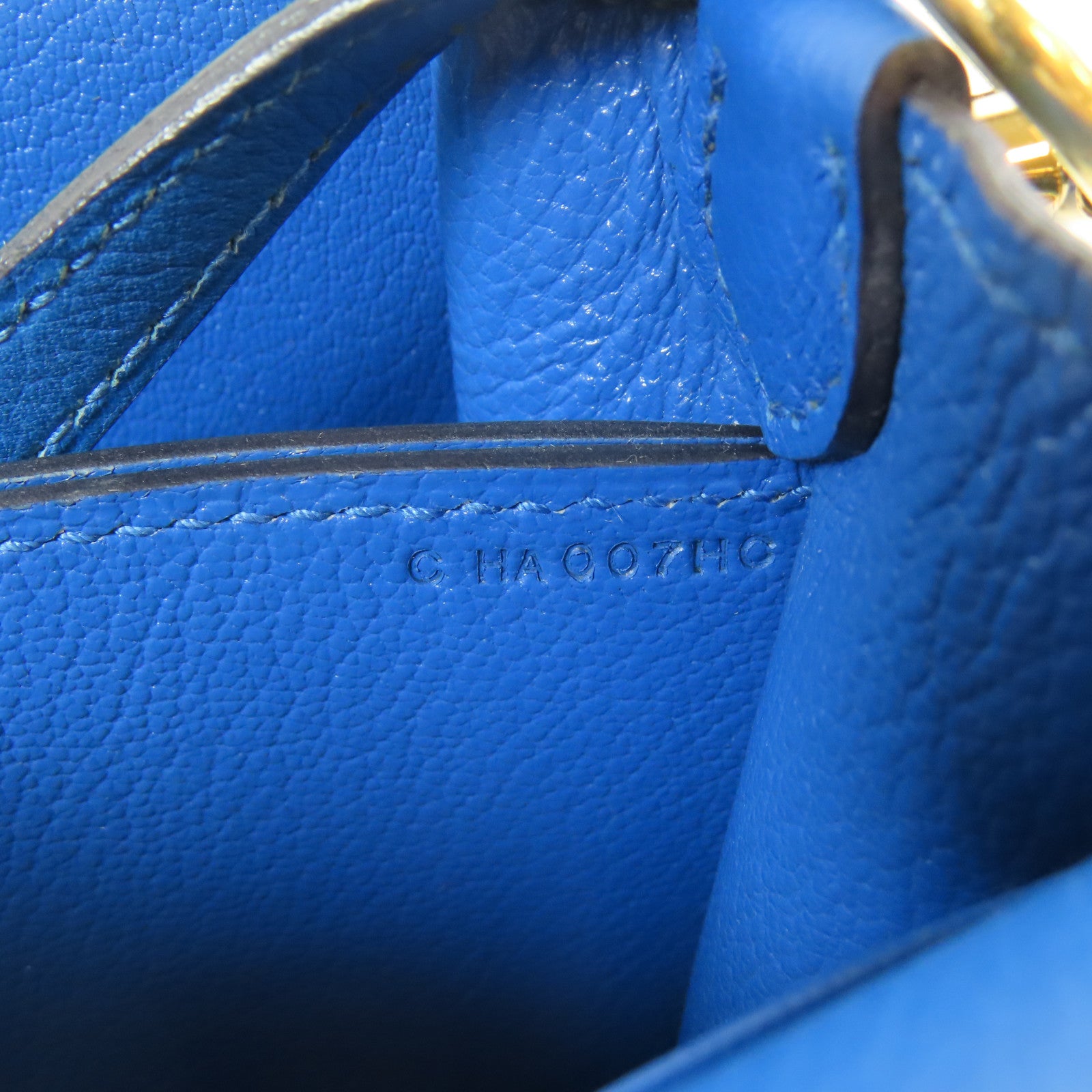 HERMES 【激減優惠】Evercolor皮革Mini Roulis金扣肩背袋藍色