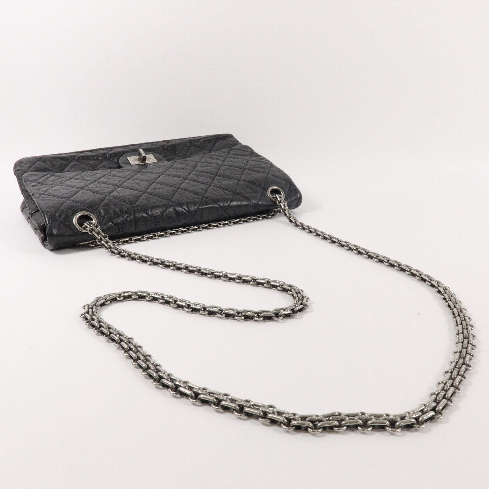 CHANEL 牛皮皮革2.55 Large鏈帶肩背袋