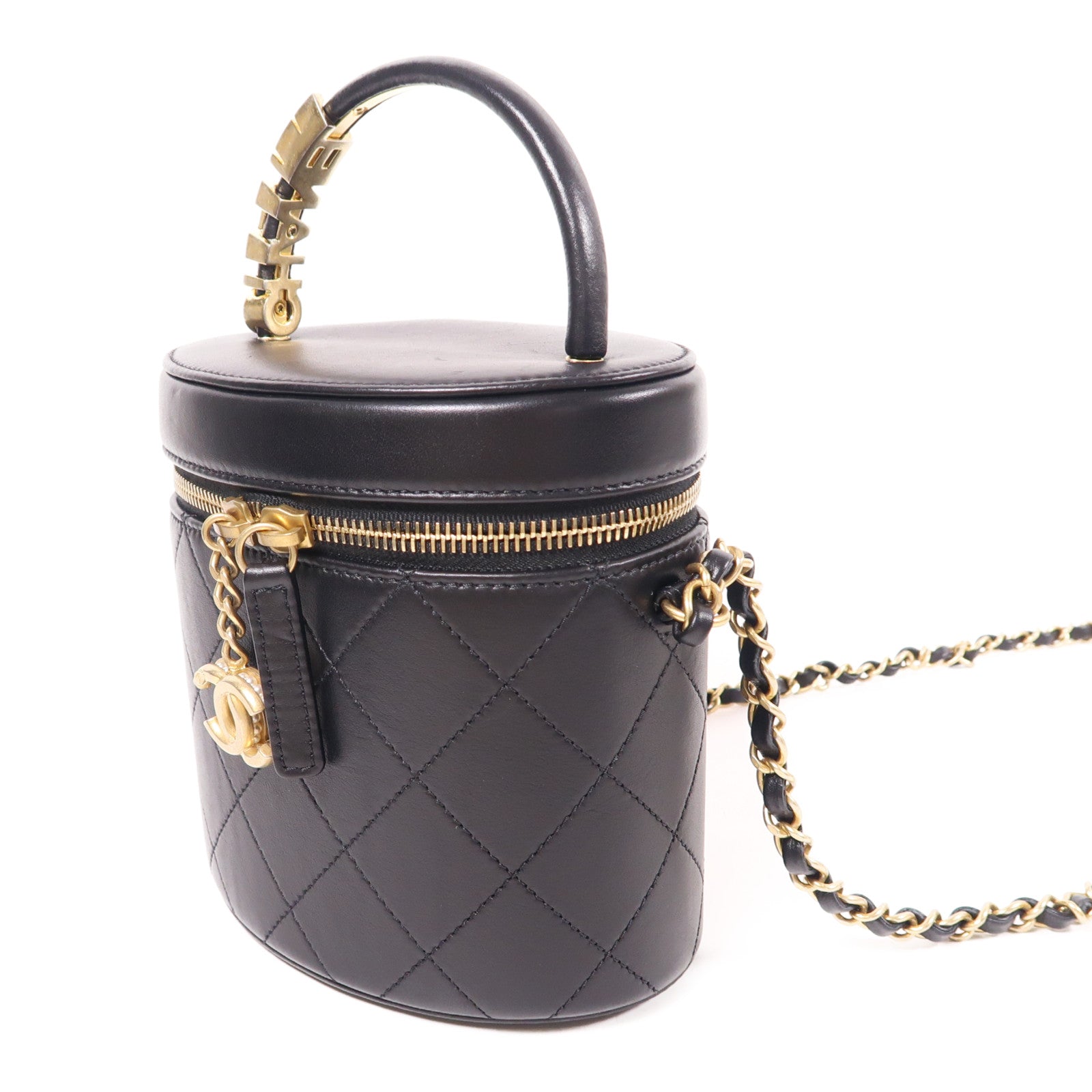 CHANEL 牛皮皮革Chain Shoulder Bag金扣鏈帶手挽肩背兩用袋