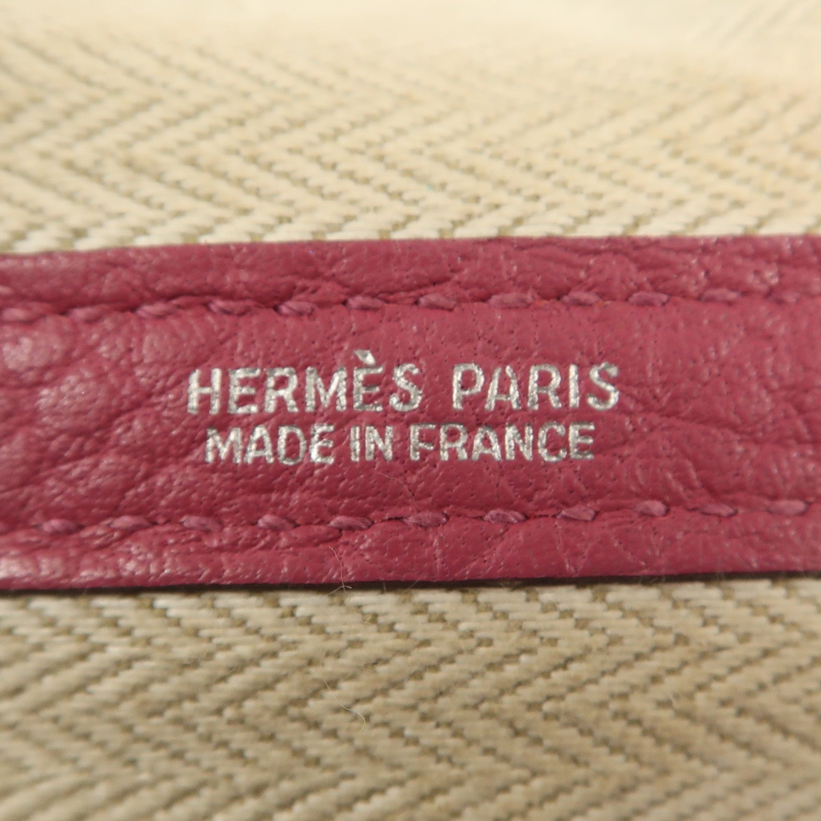 HERMES Fjord皮革Garden Party PM銀扣手挽袋Tosca