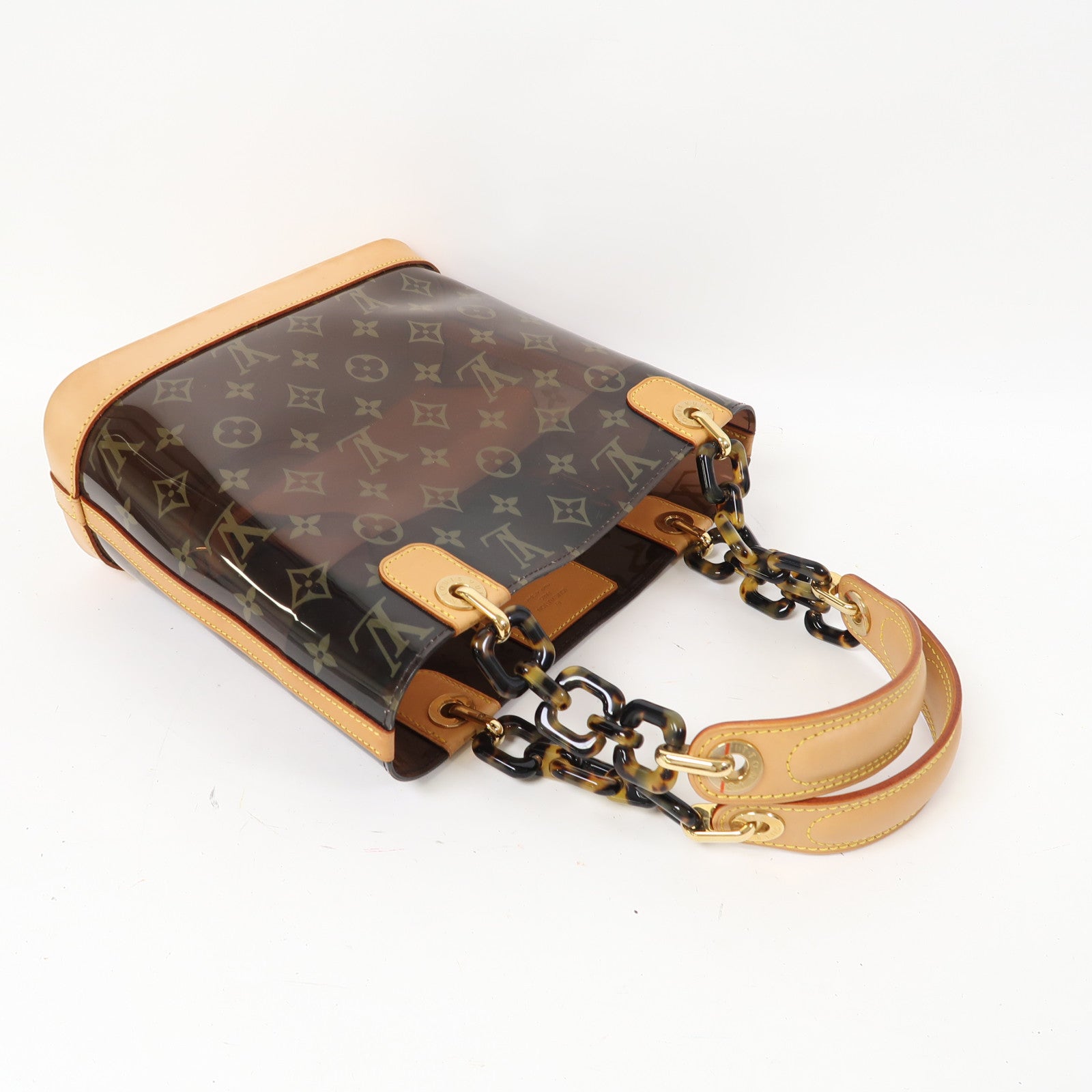 LOUIS VUITTON Monogram Vinyl Cabas Ambre PM金扣肩背袋啡色