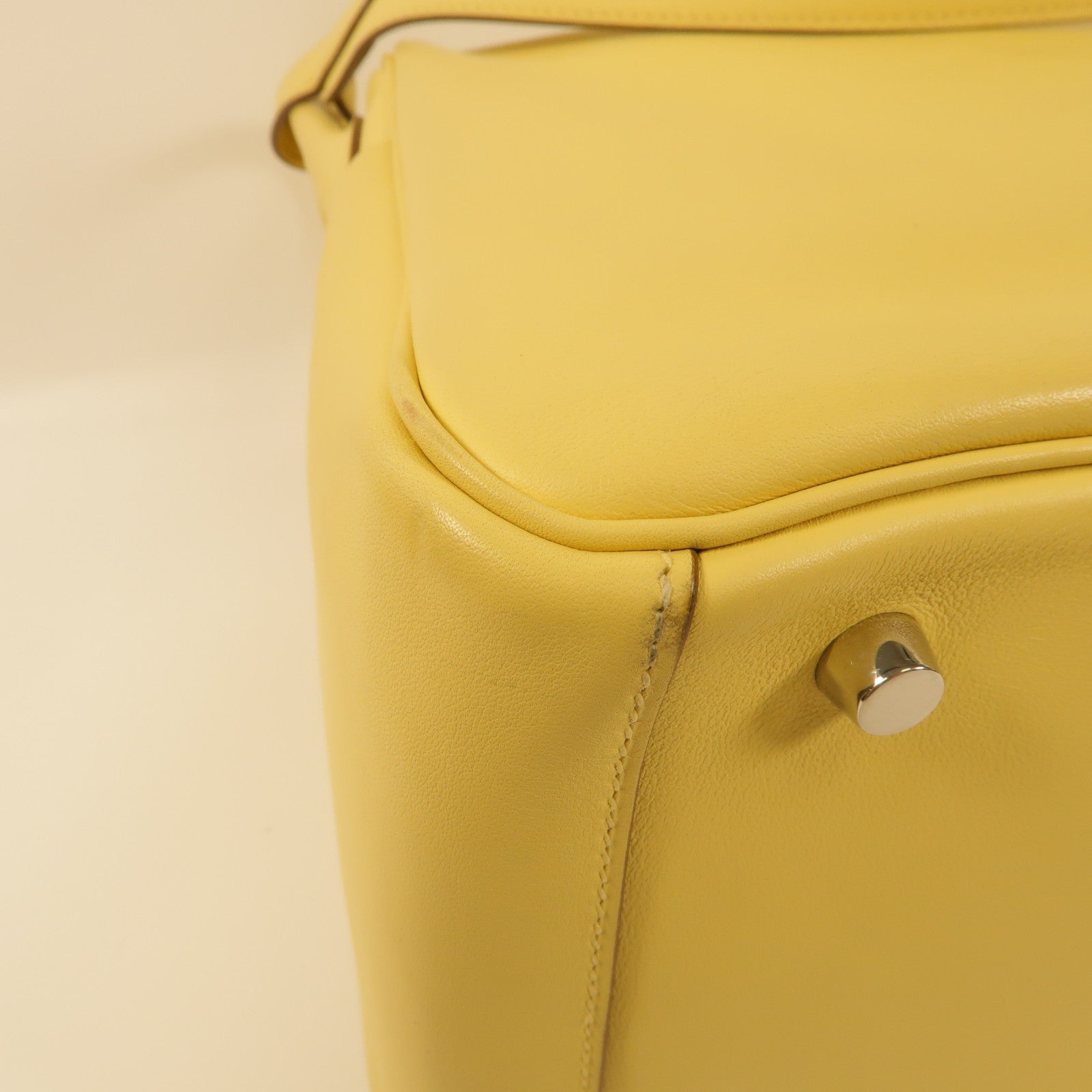 HERMES PHW Lindy 30 2 way Shoulder Bag Swift Leather Jaune Poussin