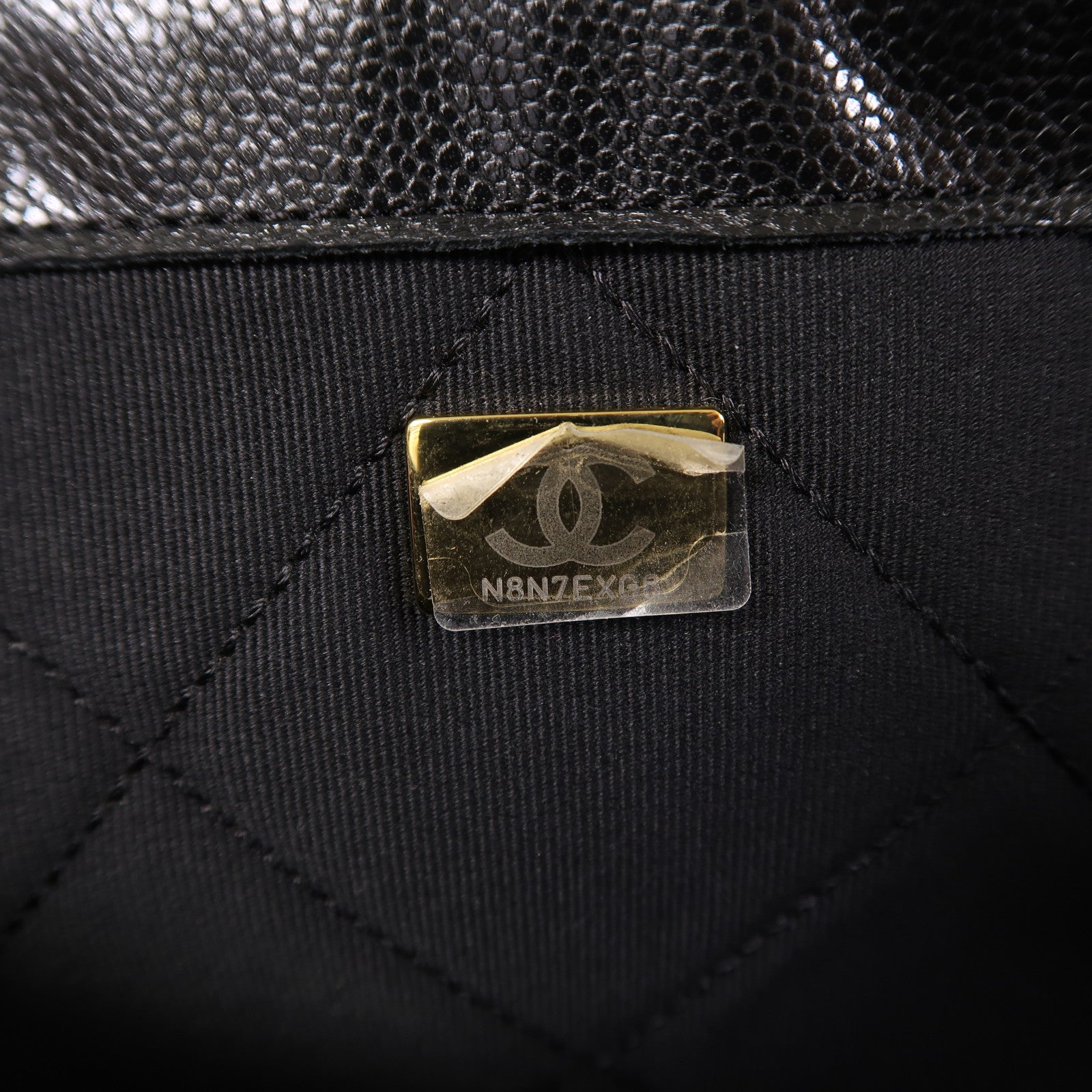 CHANEL 菱格牛皮皮革Shoulder Bag金扣鏈帶肩背袋黑色