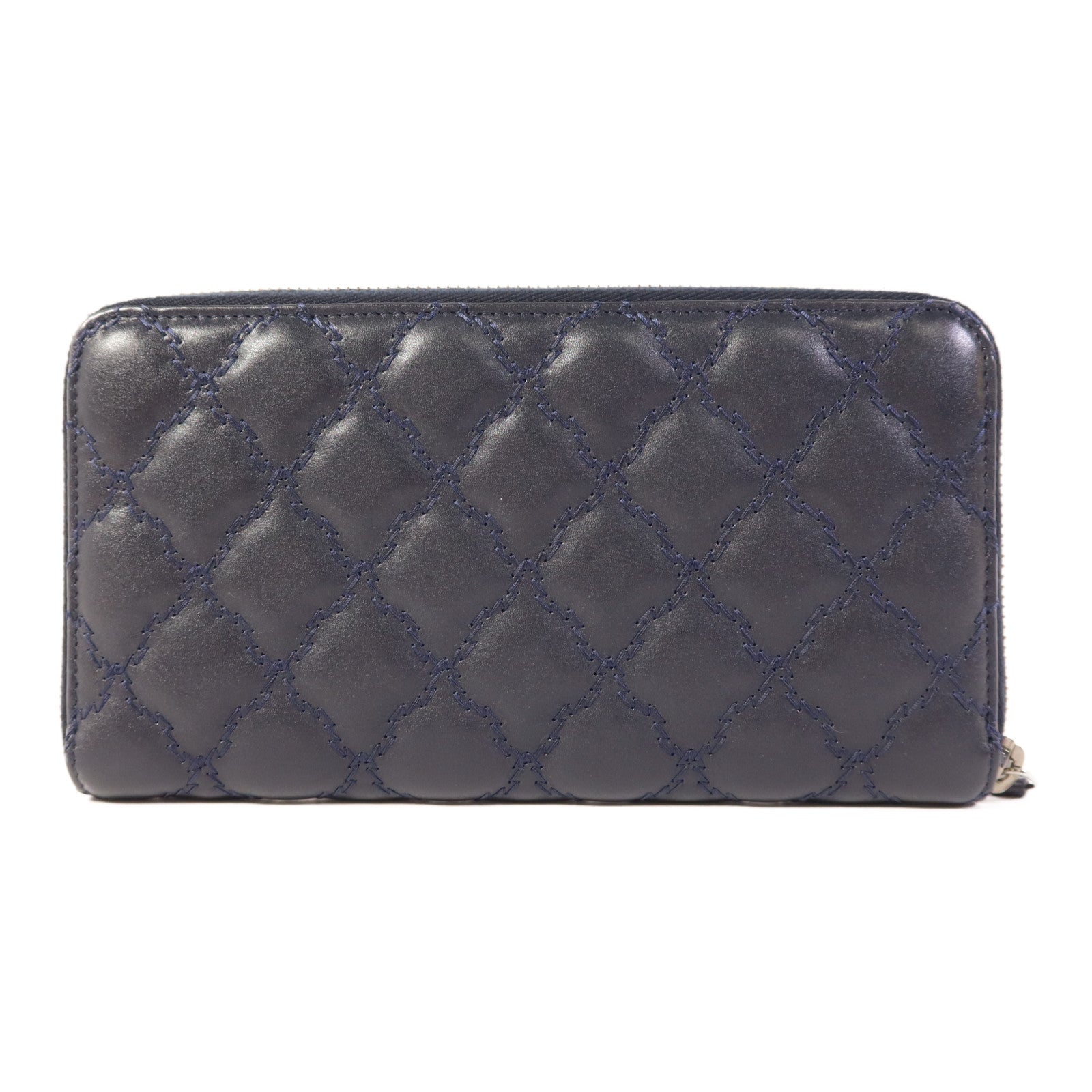 CHANEL 牛皮皮革Wallet銀扣長錢包
