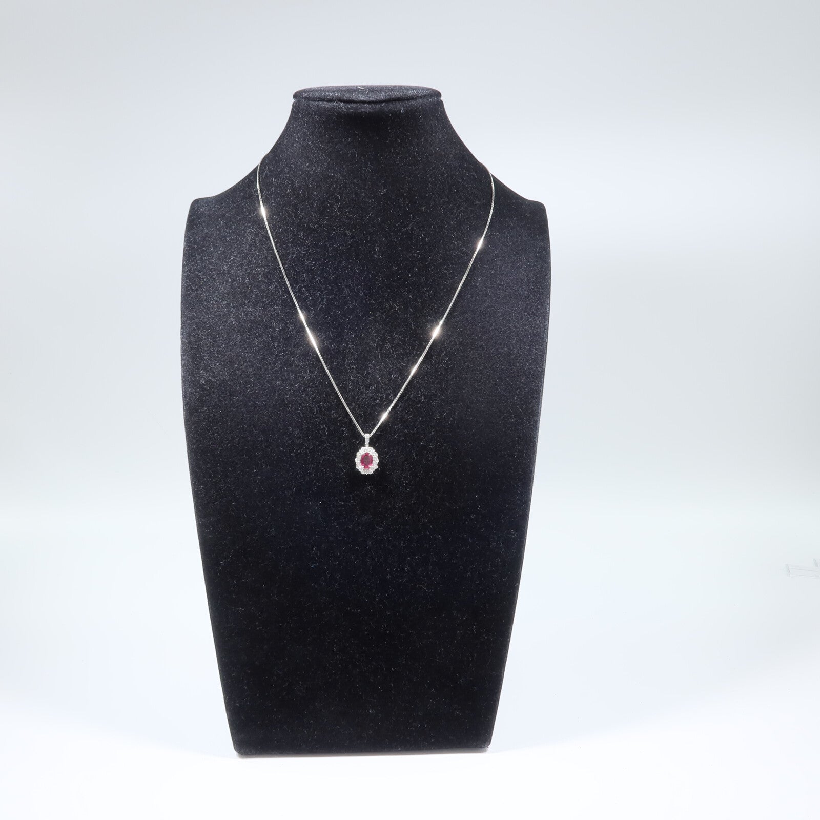 JEWELRY PT900/PT850鉑金Ruby Diamond Ring紅寶石/鑽石項鍊