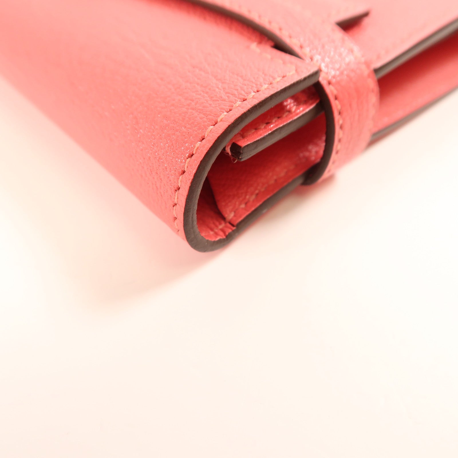 HERMES Chevre Mysore皮革Kelly Wallet銀扣長錢包Rose Azalee