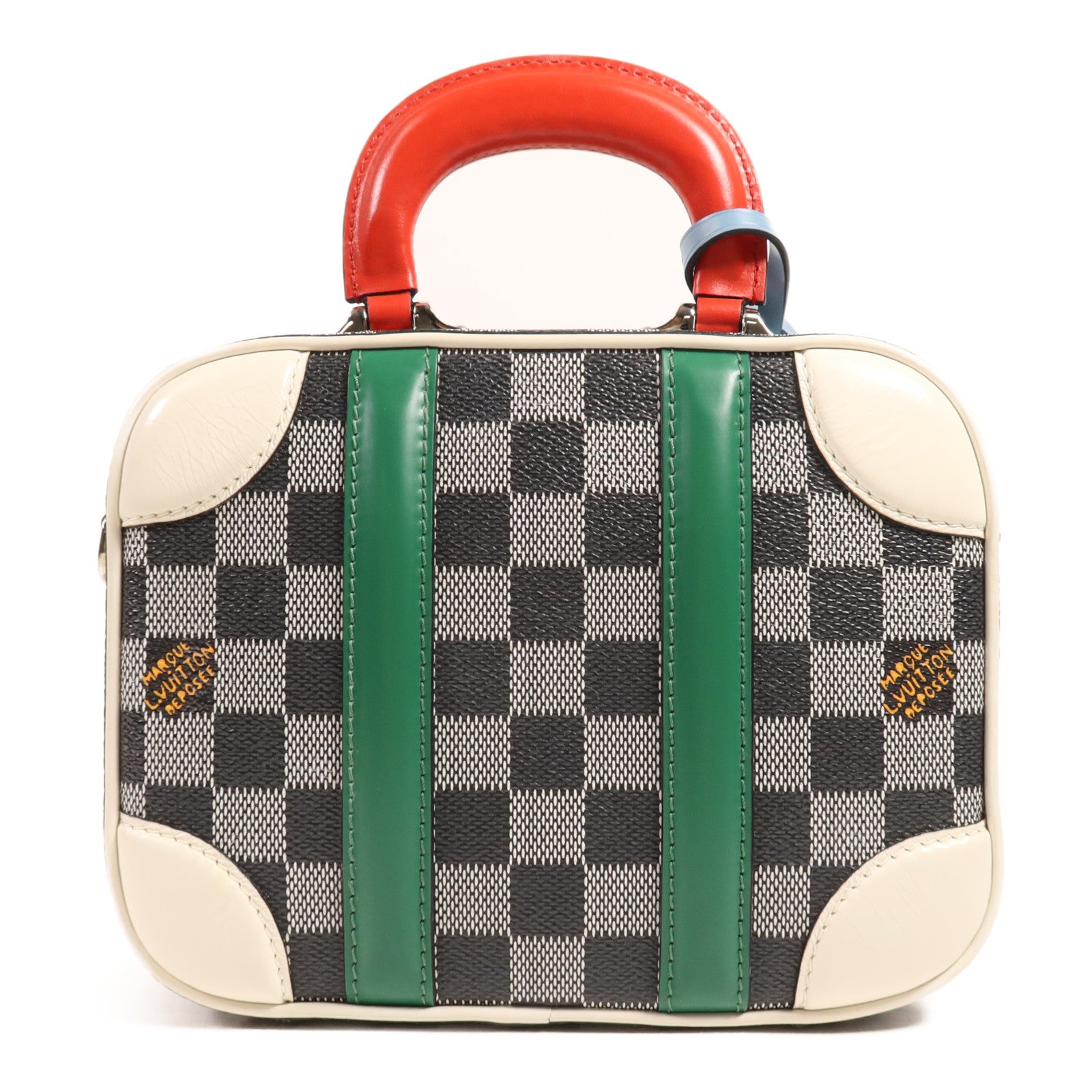 LOUIS VUITTON Damier Valisette BB銀扣手挽肩背兩用袋