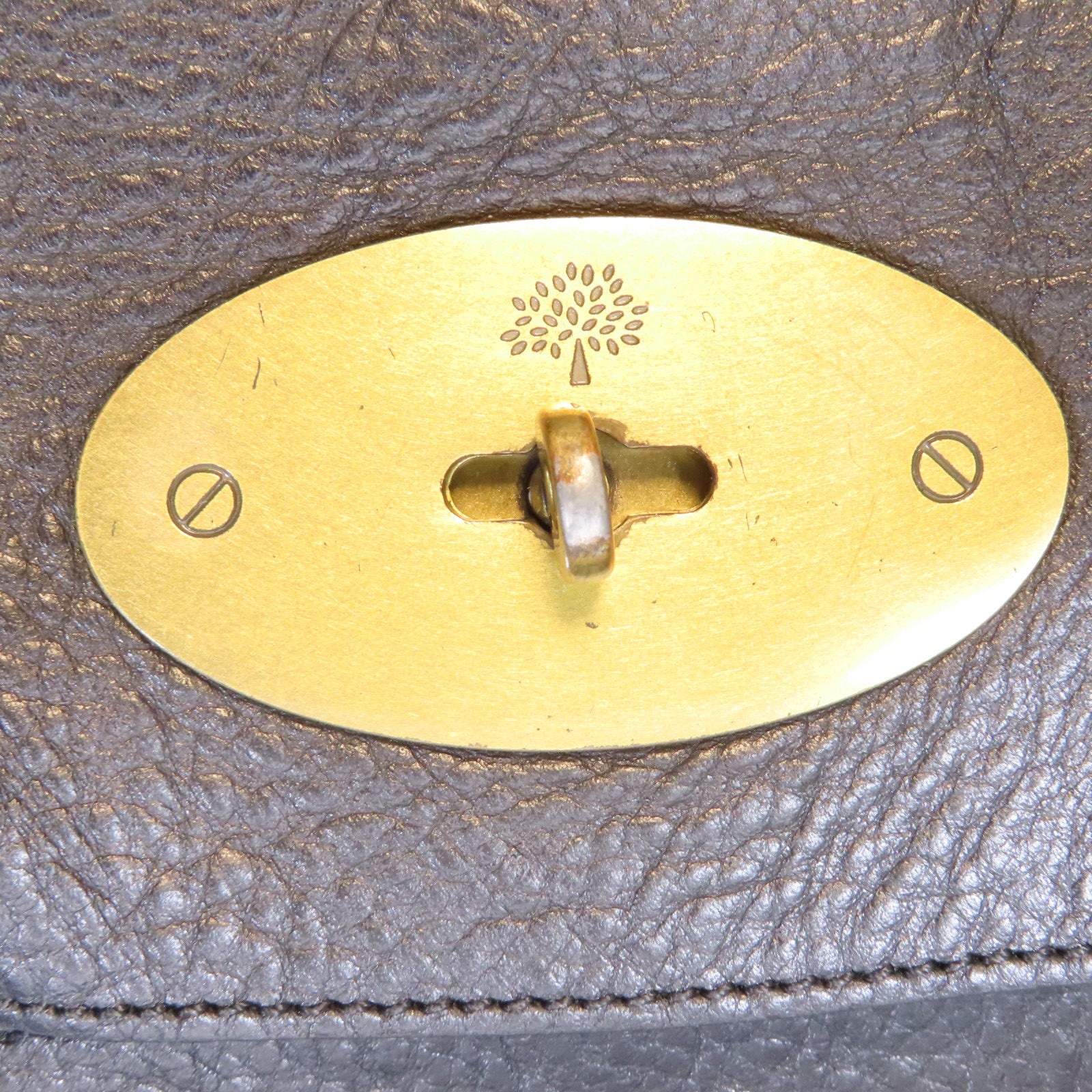 MULBERRY 牛皮皮革Hand Bag金扣肩背袋黑色