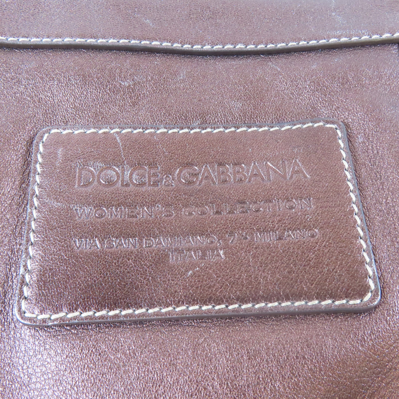 D&G 【激減優惠】牛皮皮革Tote Bag金扣手挽袋啡色