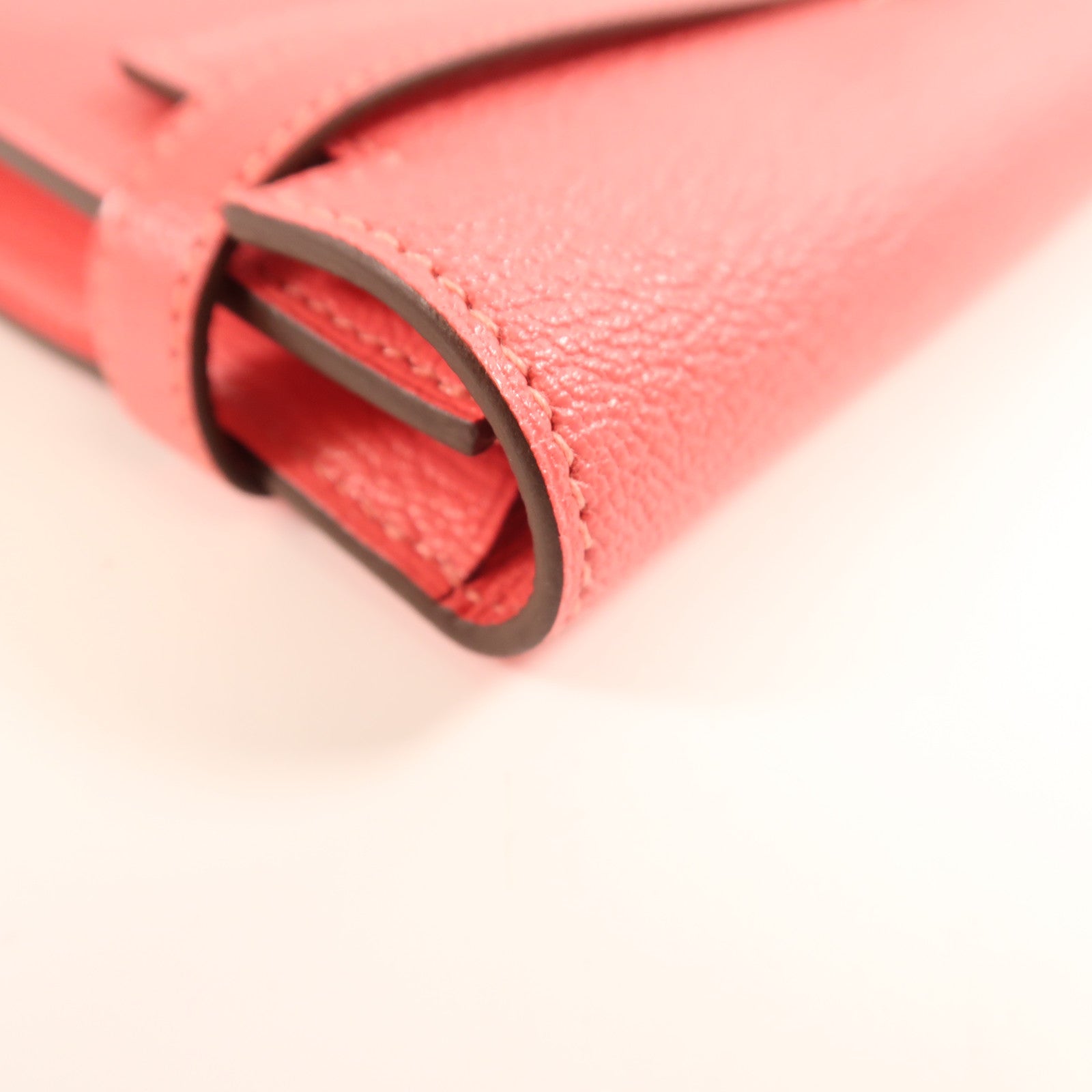 HERMES Chevre Mysore皮革Kelly Wallet銀扣長錢包Rose Azalee