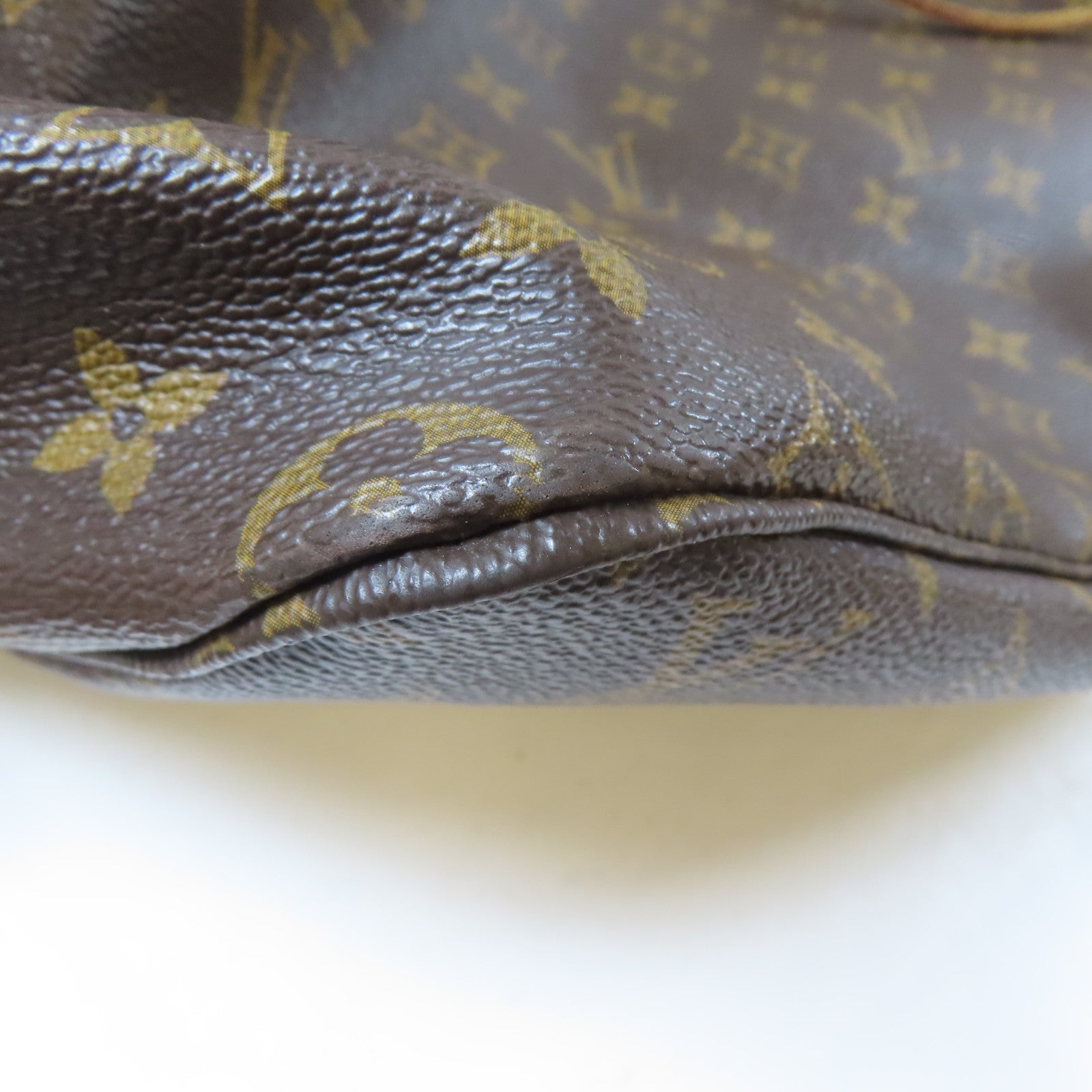 LOUIS VUITTON Monogram Neverfull GM金扣手挽袋啡色