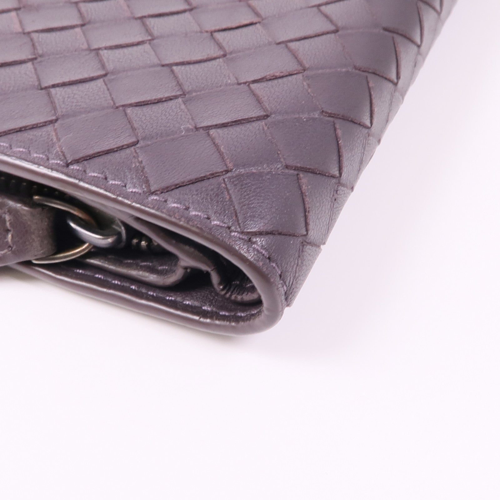 BOTTEGA VENETA 織紋皮革Wallet銀扣錢包