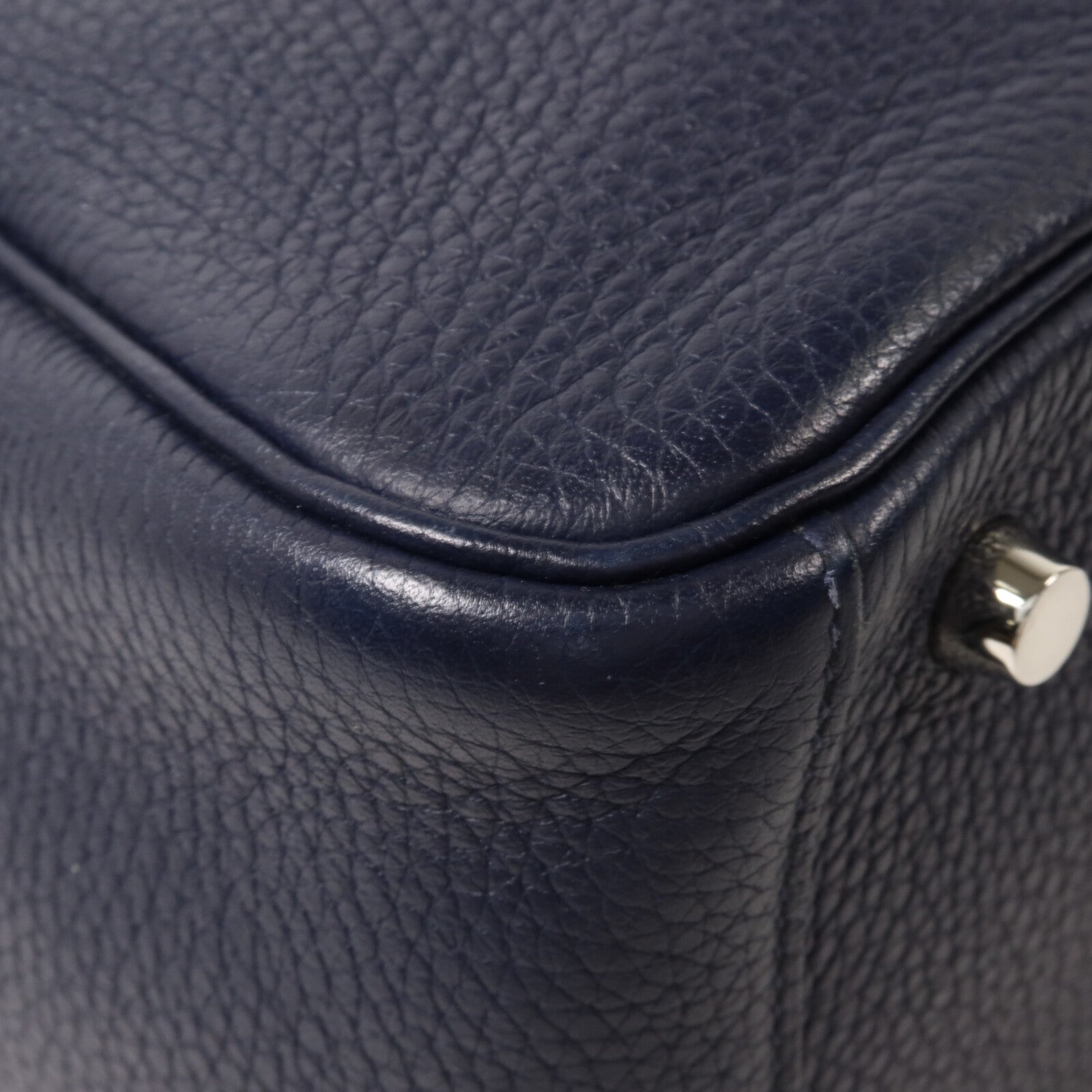 HERMES Clemence皮革Lindy 26手挽肩背兩用袋Bleu Nuit